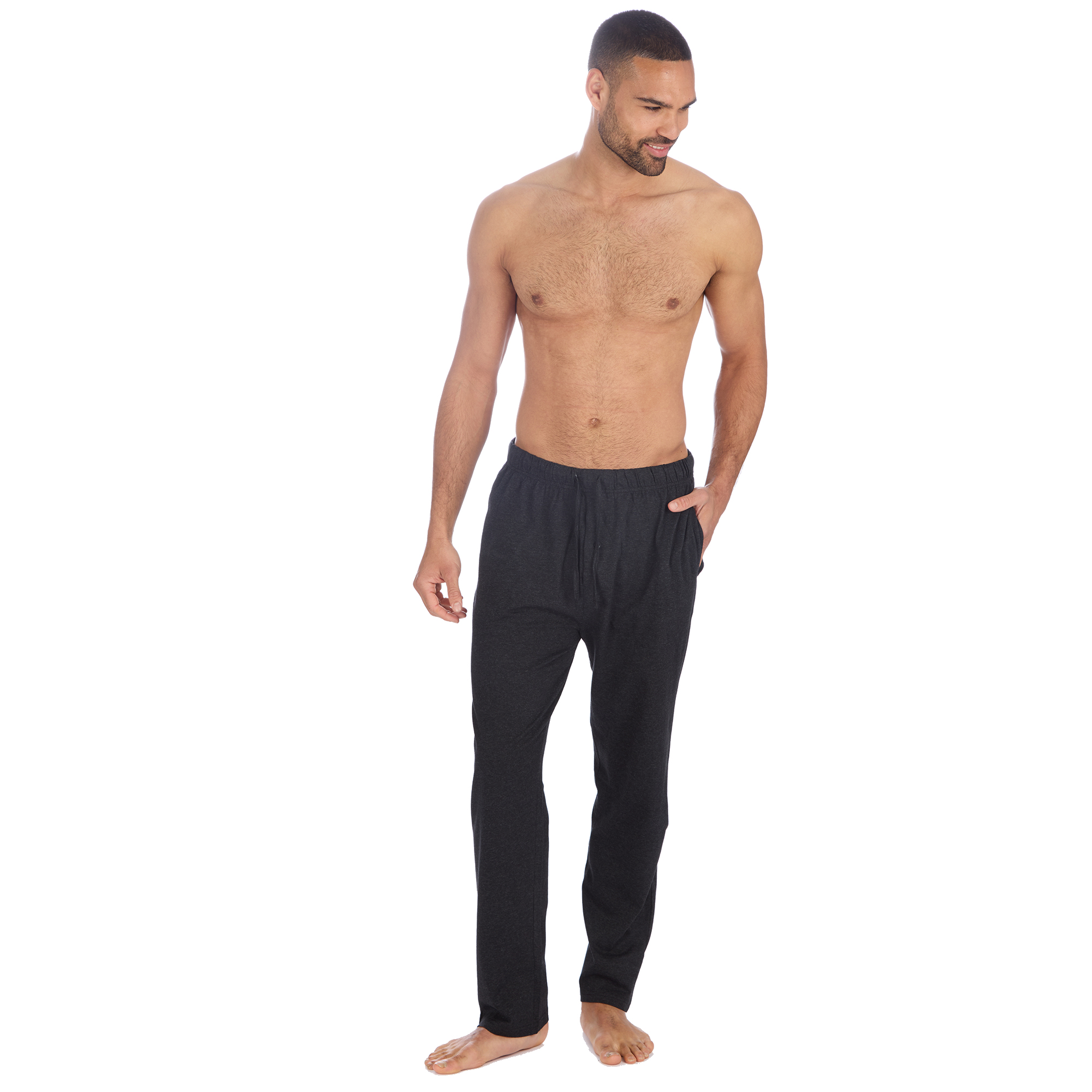 Pantalones de salón de jersey de hilo reciclado con dobladillo abierto para hombre M-XXL - Imagen 11 de 12