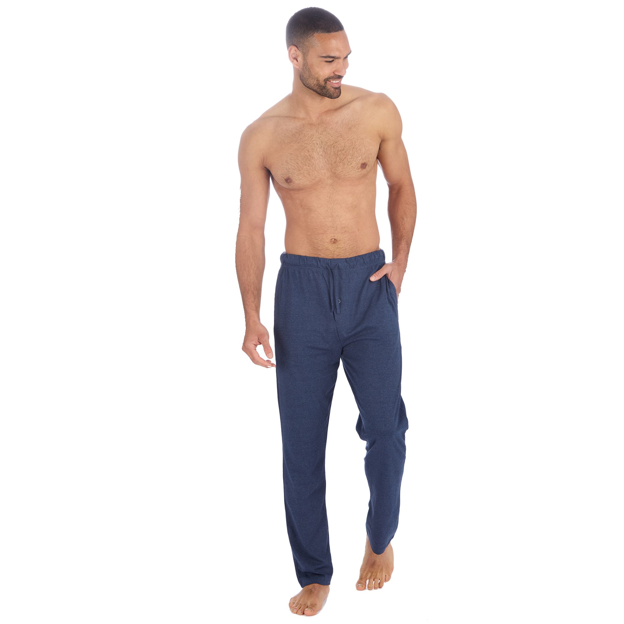 Pantalones de salón de jersey de hilo reciclado con dobladillo abierto para hombre M-XXL - Imagen 7 de 12
