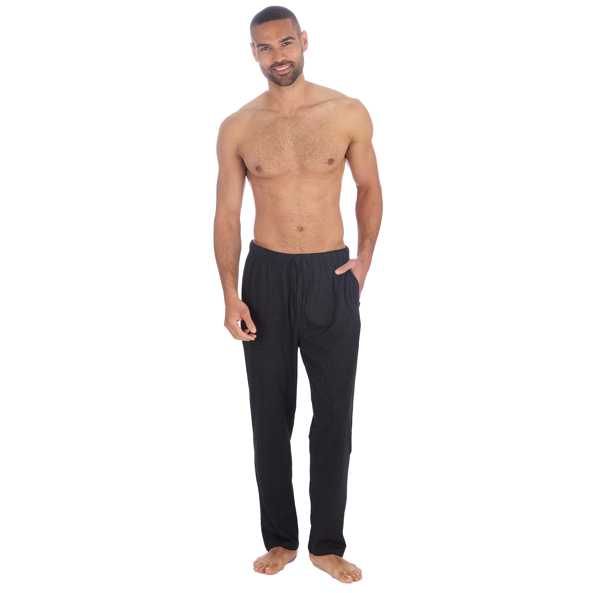 Pantalones de salón de jersey de hilo reciclado con dobladillo abierto para hombre M-XXL - Imagen 12 de 12