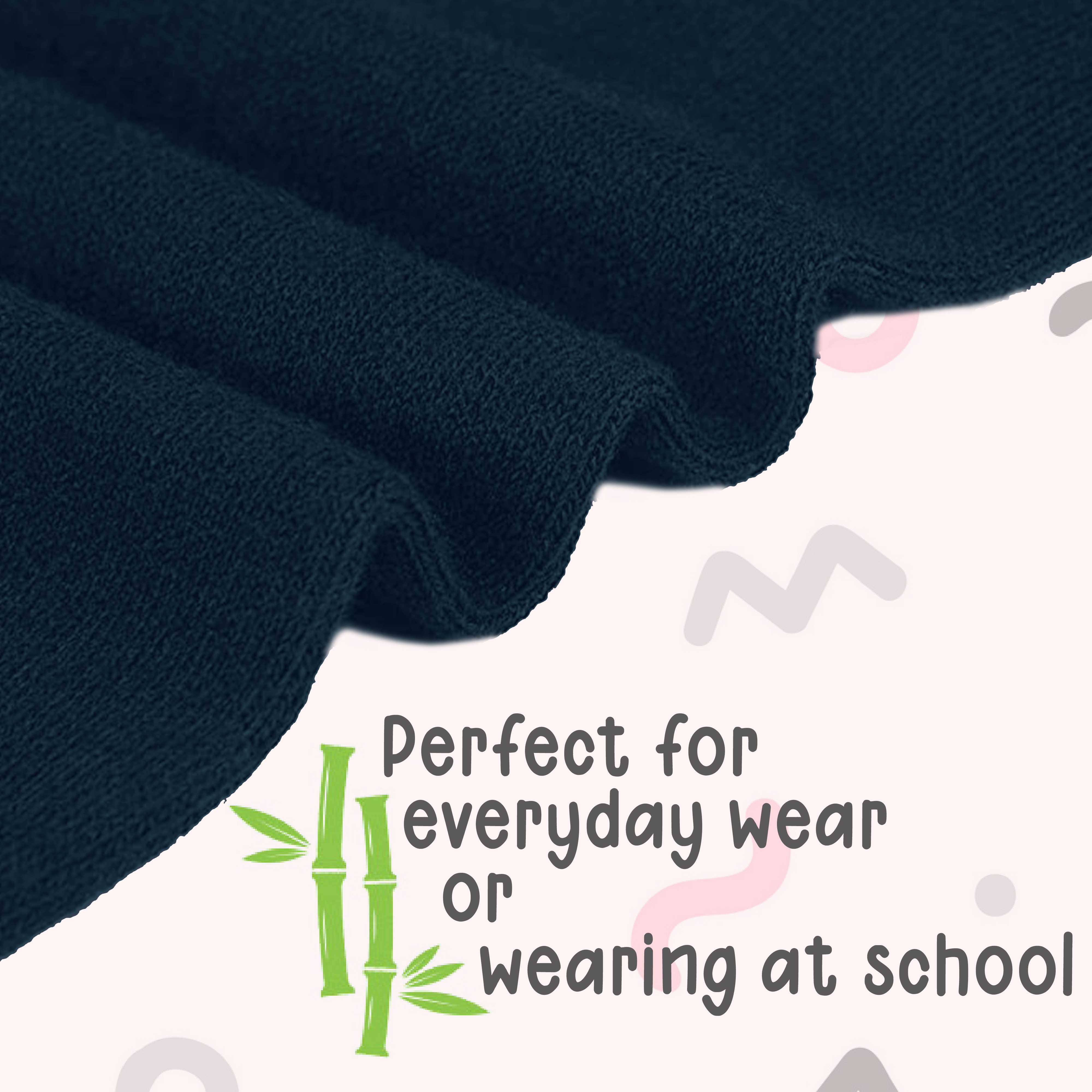 3 Pairs Kids Girls Boys Unisex Natural Bamboo Crew Everyday Back To School Socks - Picture 5 of 18
