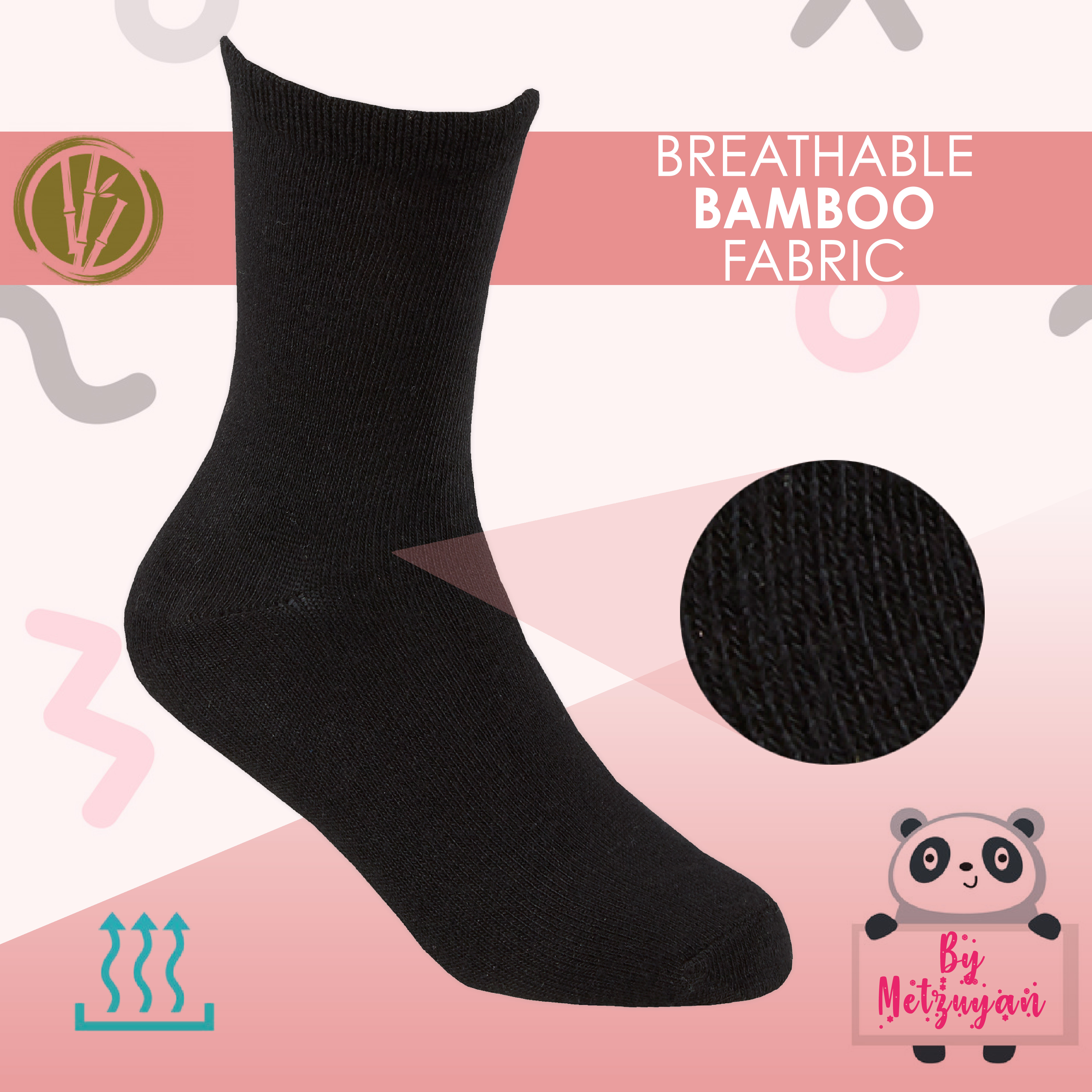 3 Pairs Kids Girls Boys Unisex Natural Bamboo Crew Everyday Back To School Socks - Picture 10 of 18