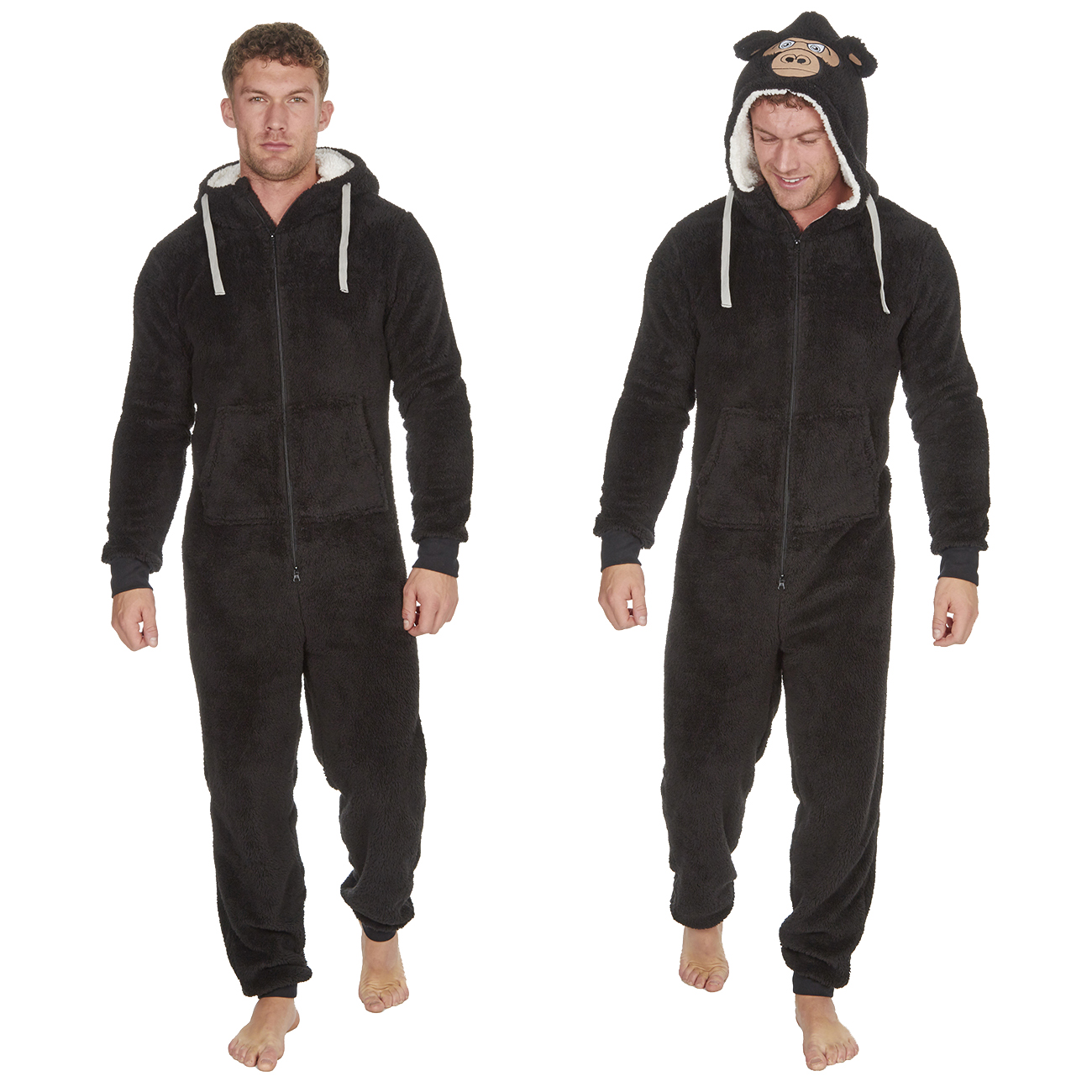 Adult Mens 1Onesie Animal Hoooded Novelty Boys All in One PJs One Piece