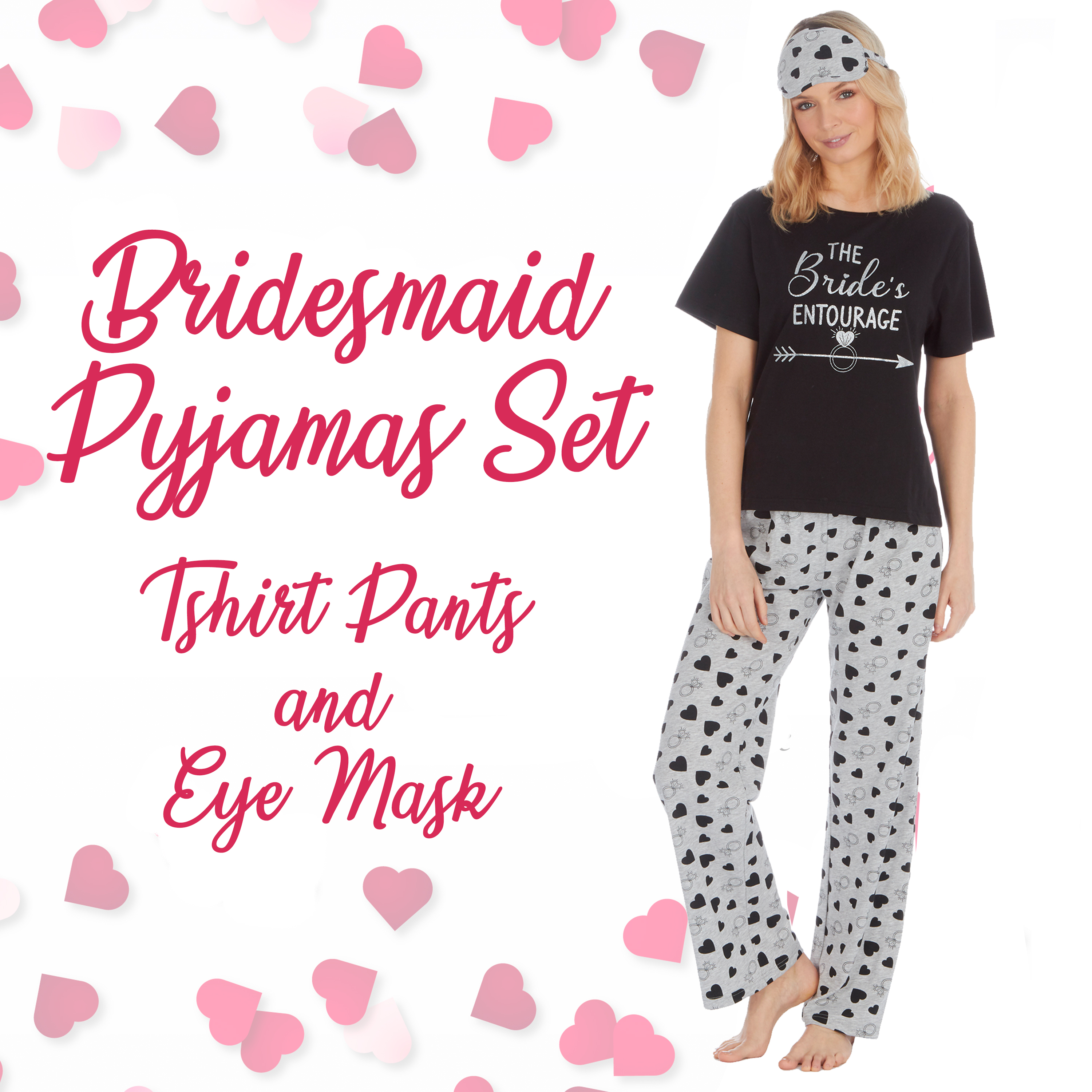 Bride Pyjamas Bridesmaid Squad Wedding Gifts Set Pajamas PJ Hen Party T shirt UK