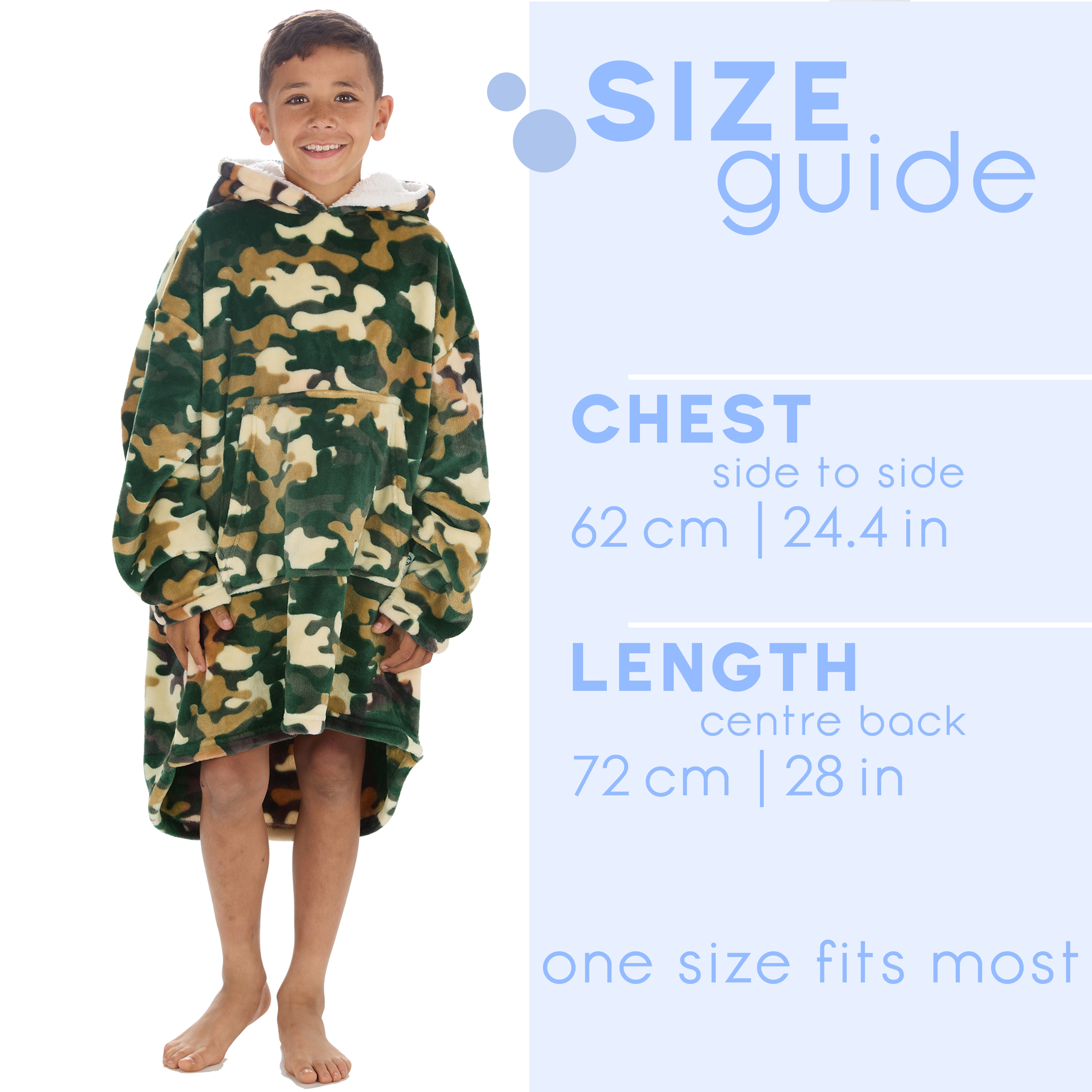 Kids Boys Oversized Blanket Hoodie Snuggle Fleece Hoody Sweathsirt Novelty Print - Picture 19 of 25