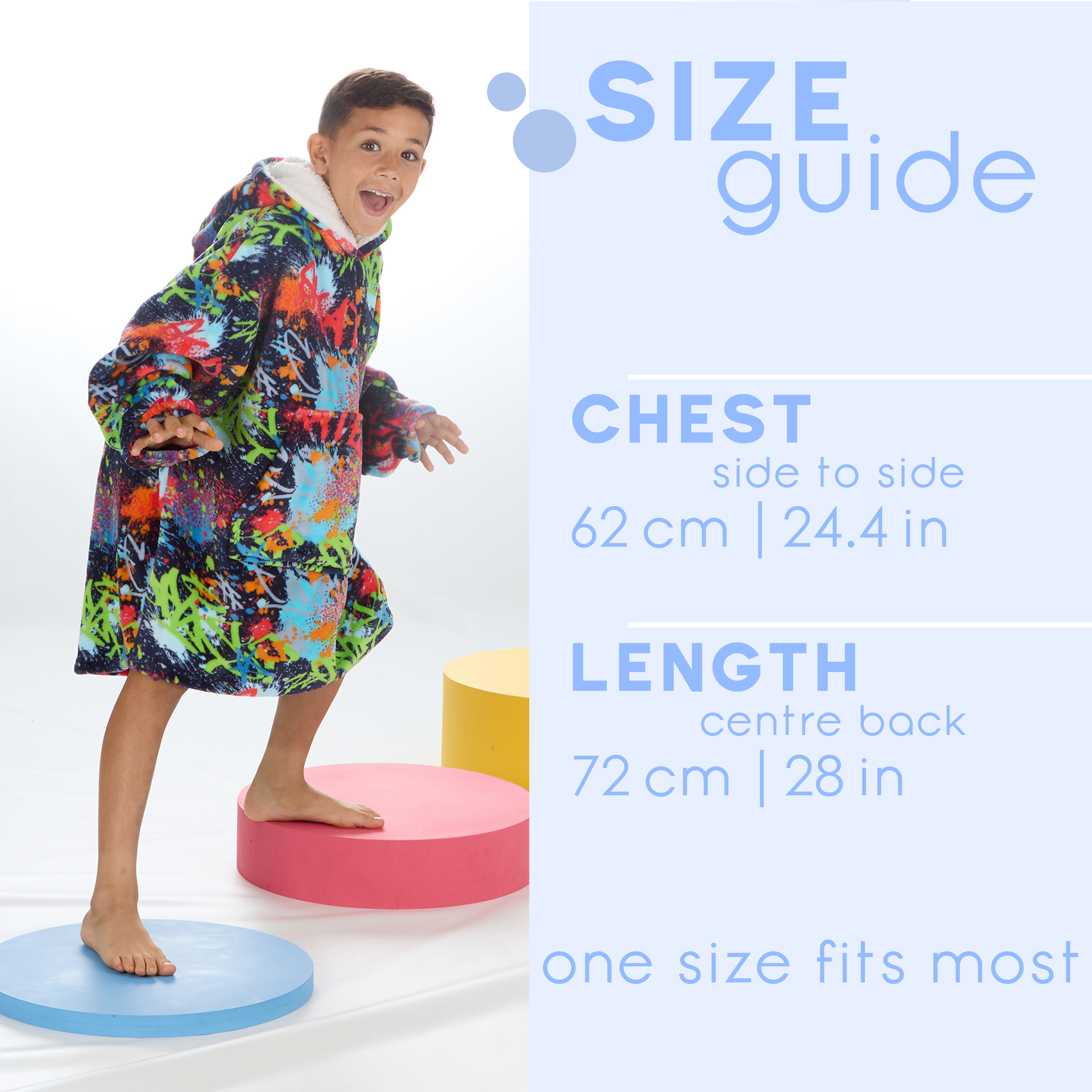 Kids Boys Oversized Blanket Hoodie Snuggle Fleece Hoody Sweathsirt Novelty Print - Picture 13 of 25