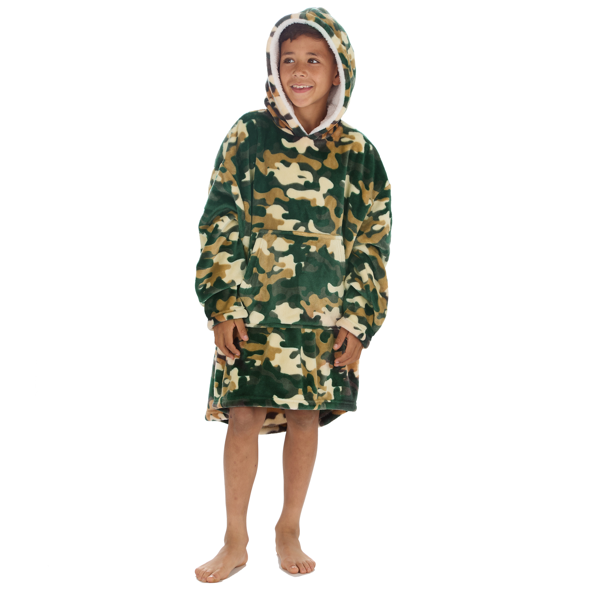 Kids Boys Oversized Blanket Hoodie Snuggle Fleece Hoody Sweathsirt Novelty Print - Picture 14 of 25