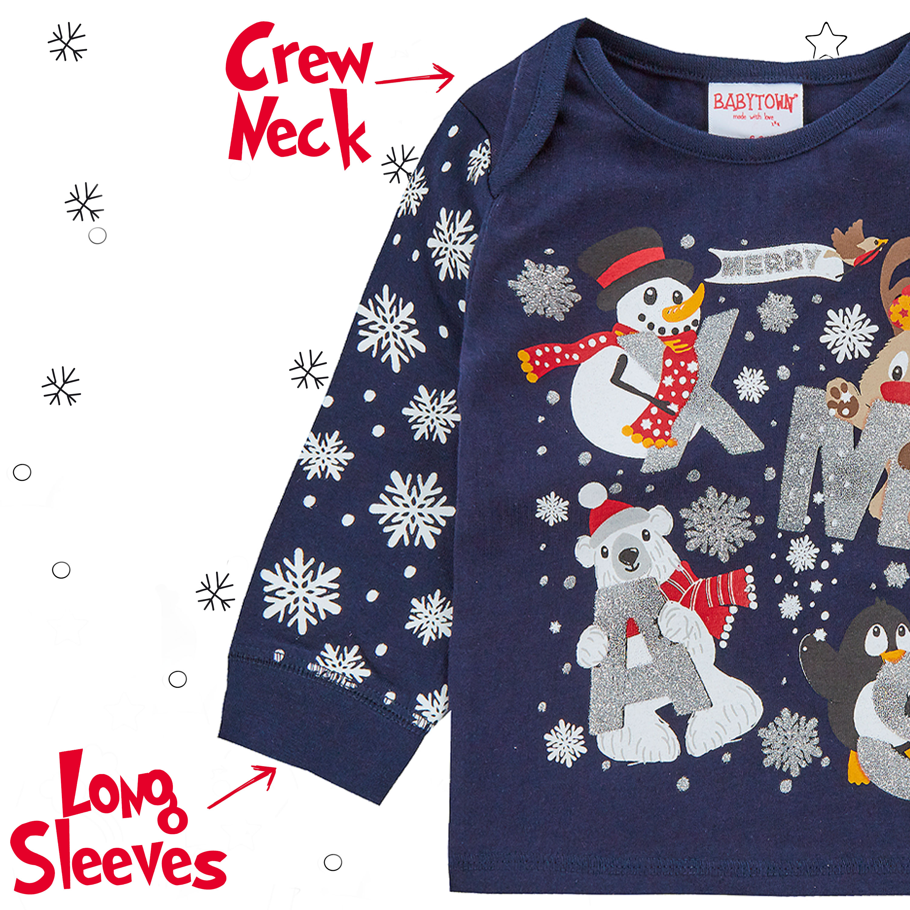 Baby Girls & Boys Christmas Pyjama Set Cotton PJ 100 Cotton Warm Long