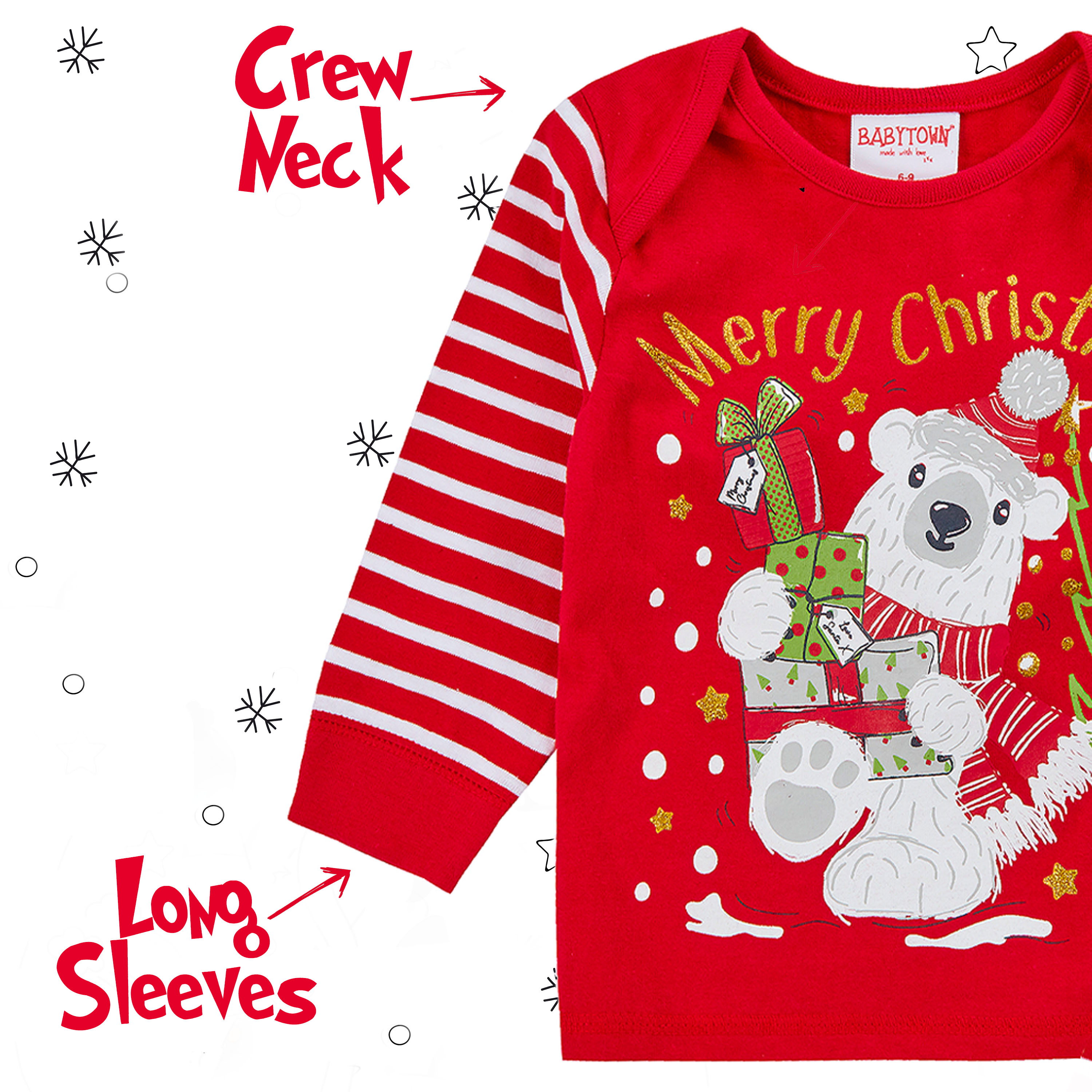 Baby Girls & Boys Christmas Pyjama Set Cotton PJ 100 Cotton Warm Long