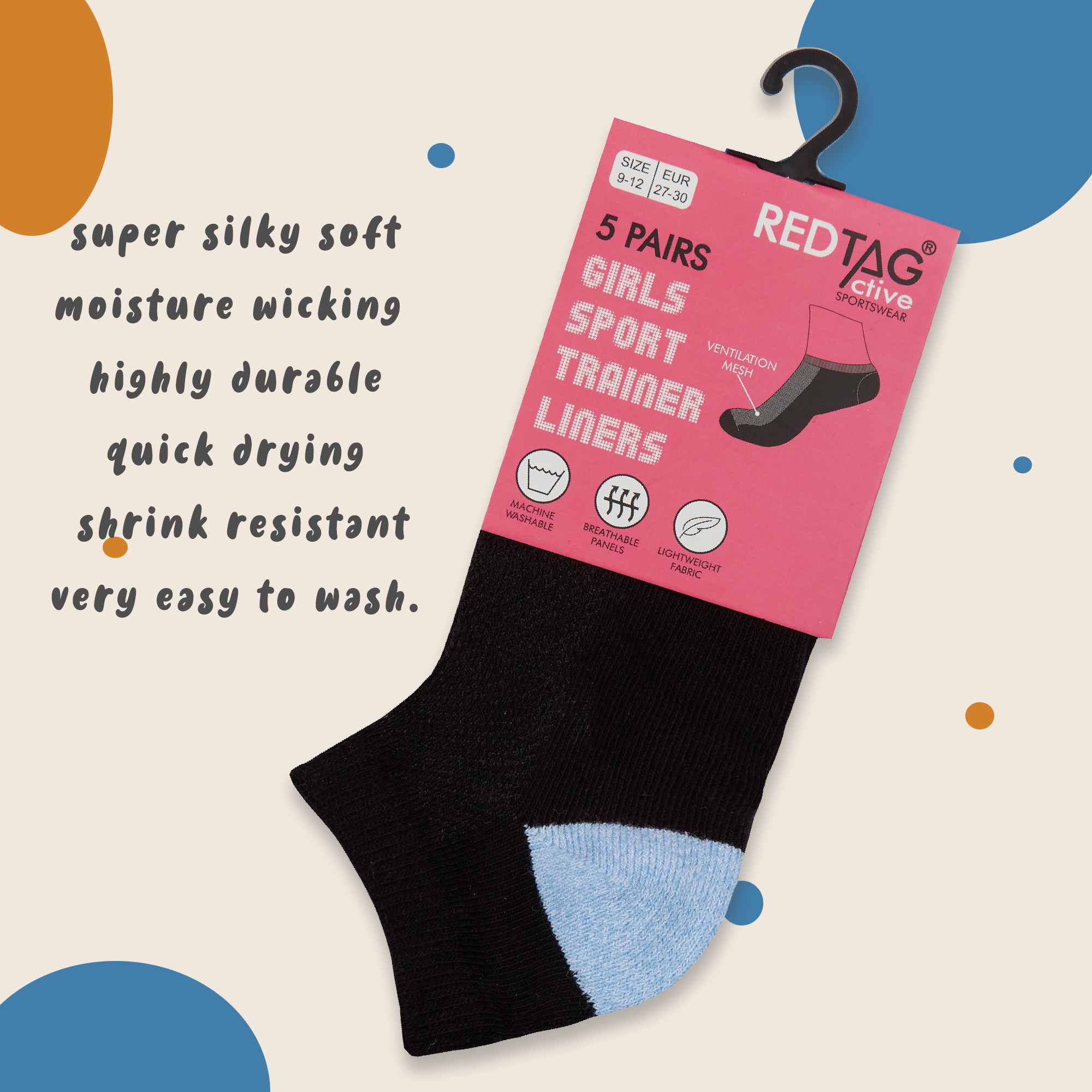 5 10 Pairs Kids Girls Trainer Liner Socks Mesh Cotton Rich 9-12 12.5-3.5 4-5.5 - Picture 3 of 17