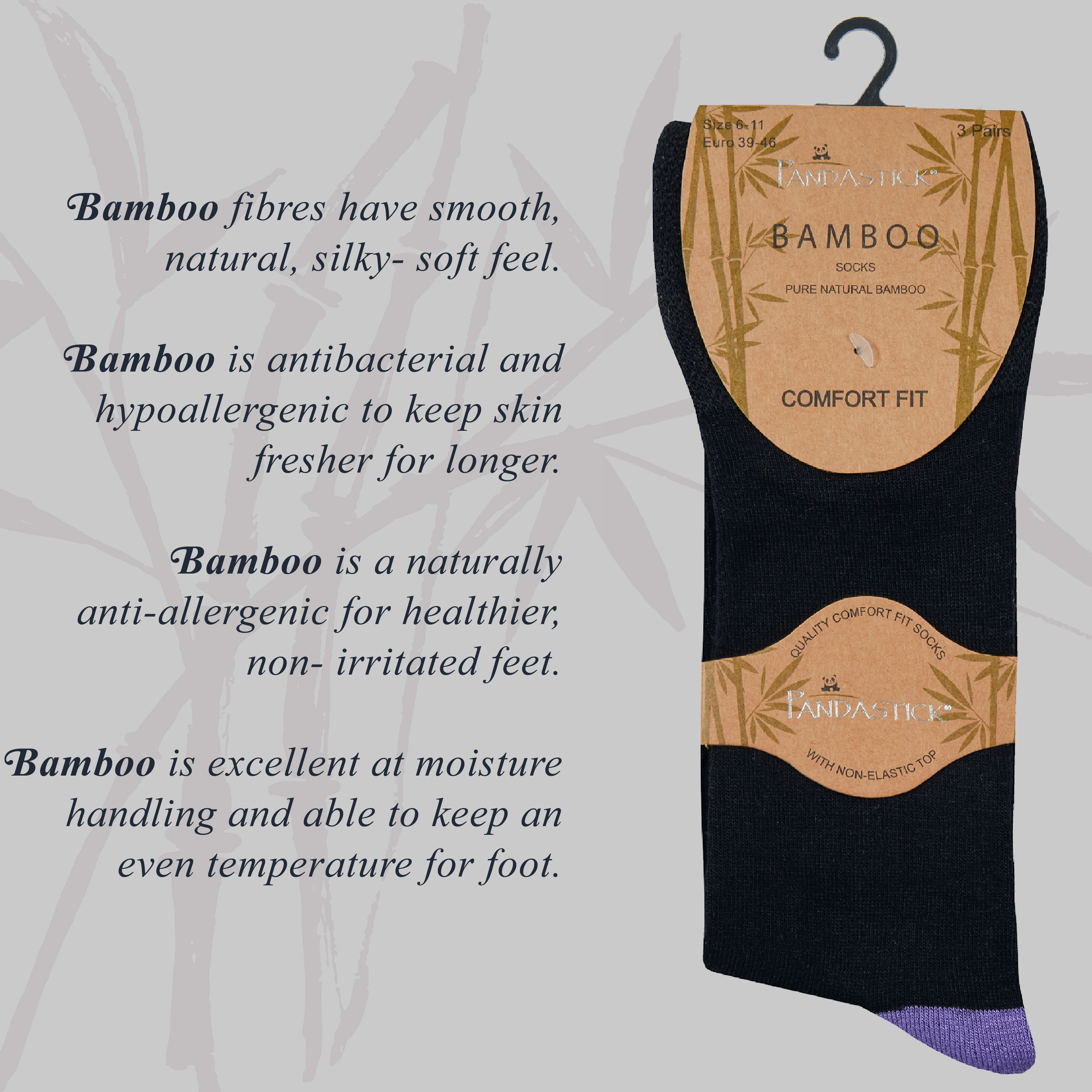 Mens 3 6 Pairs Luxury Bamboo Non Elastic Diabetic Socks Gentle Soft Size 6-11