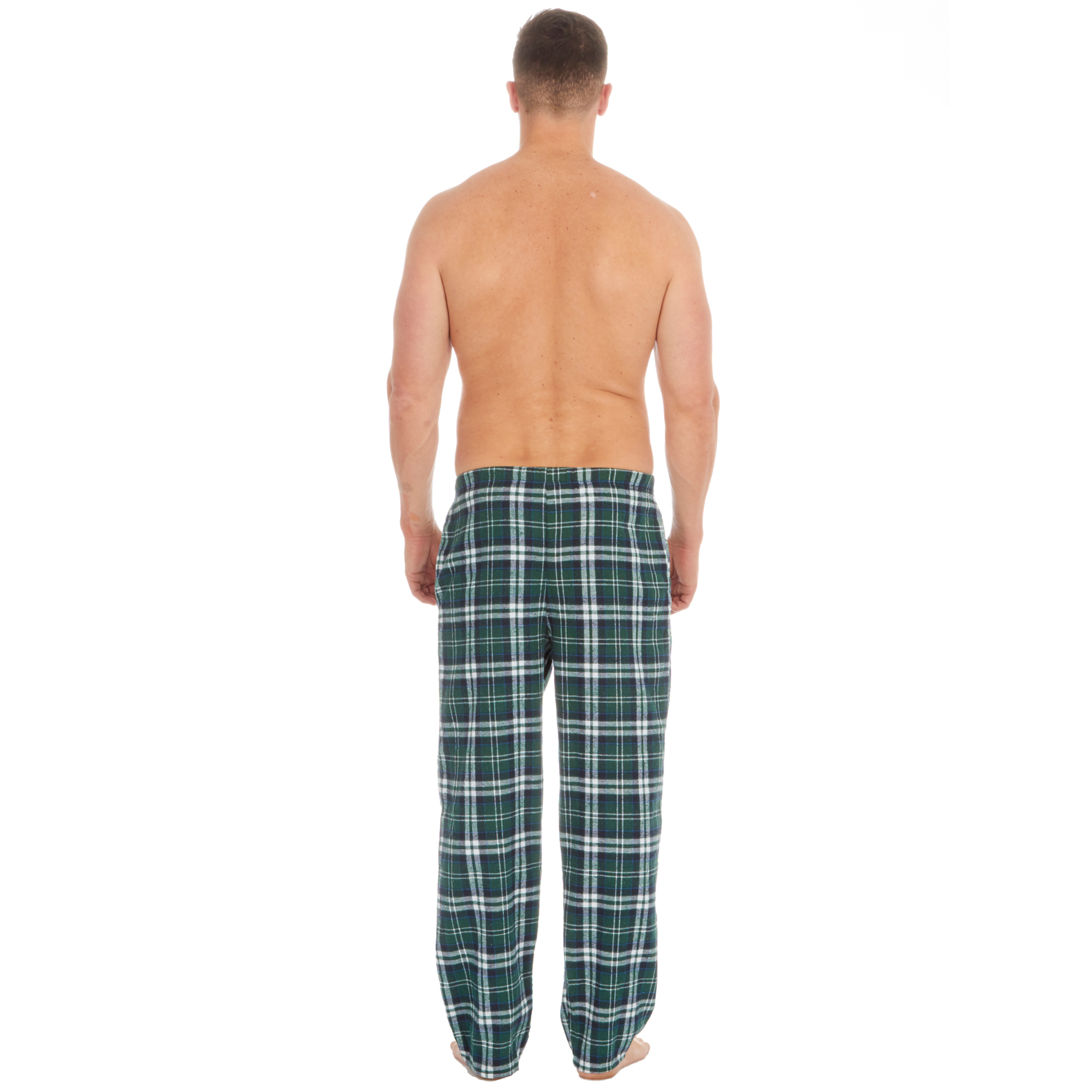 Mens Checked Woven Pyjama Bottoms Cotton Blend Lounge Pants Bottoms ...