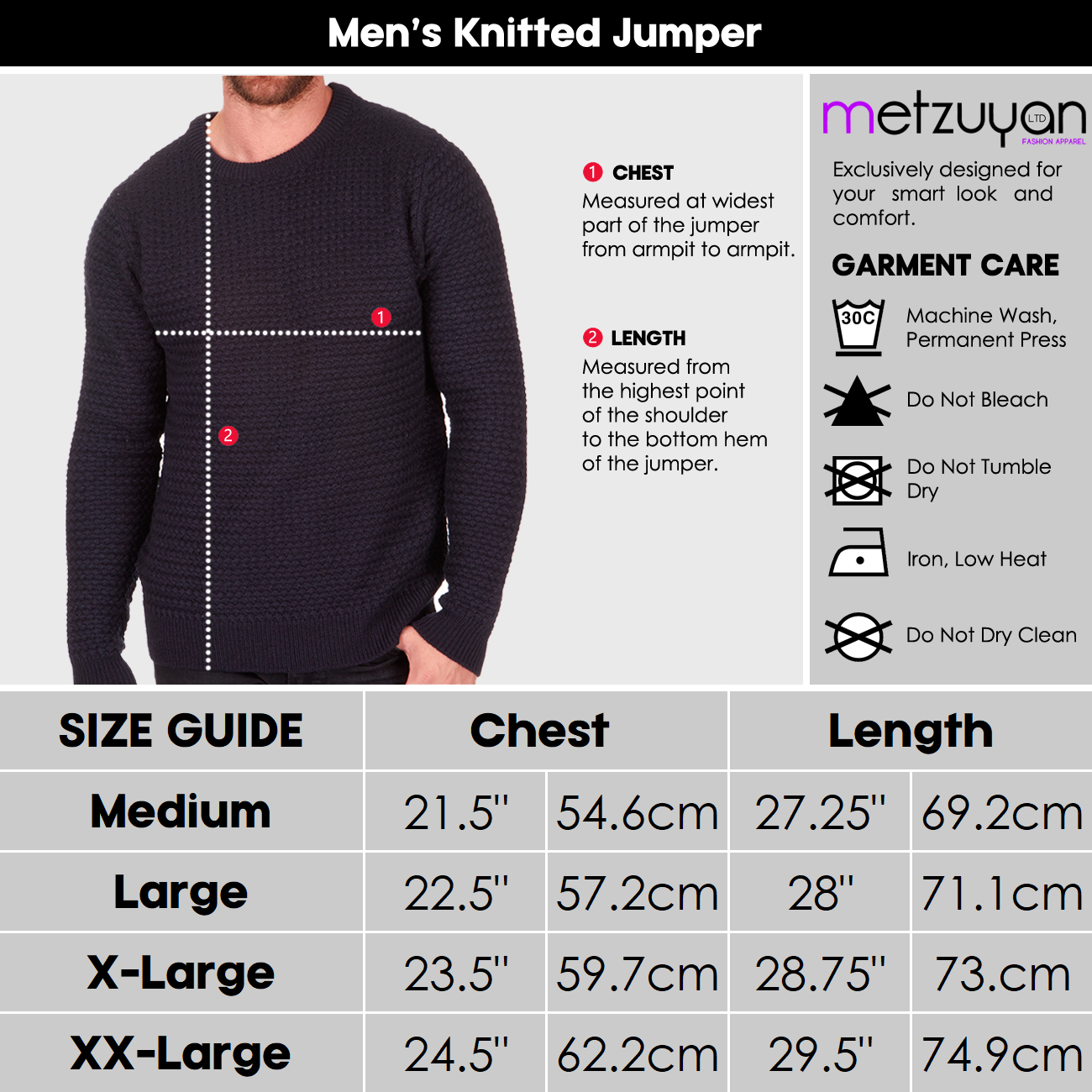 Mens Jumper Ribbed Weaved Knit Sweater Crew Neck Casual Business