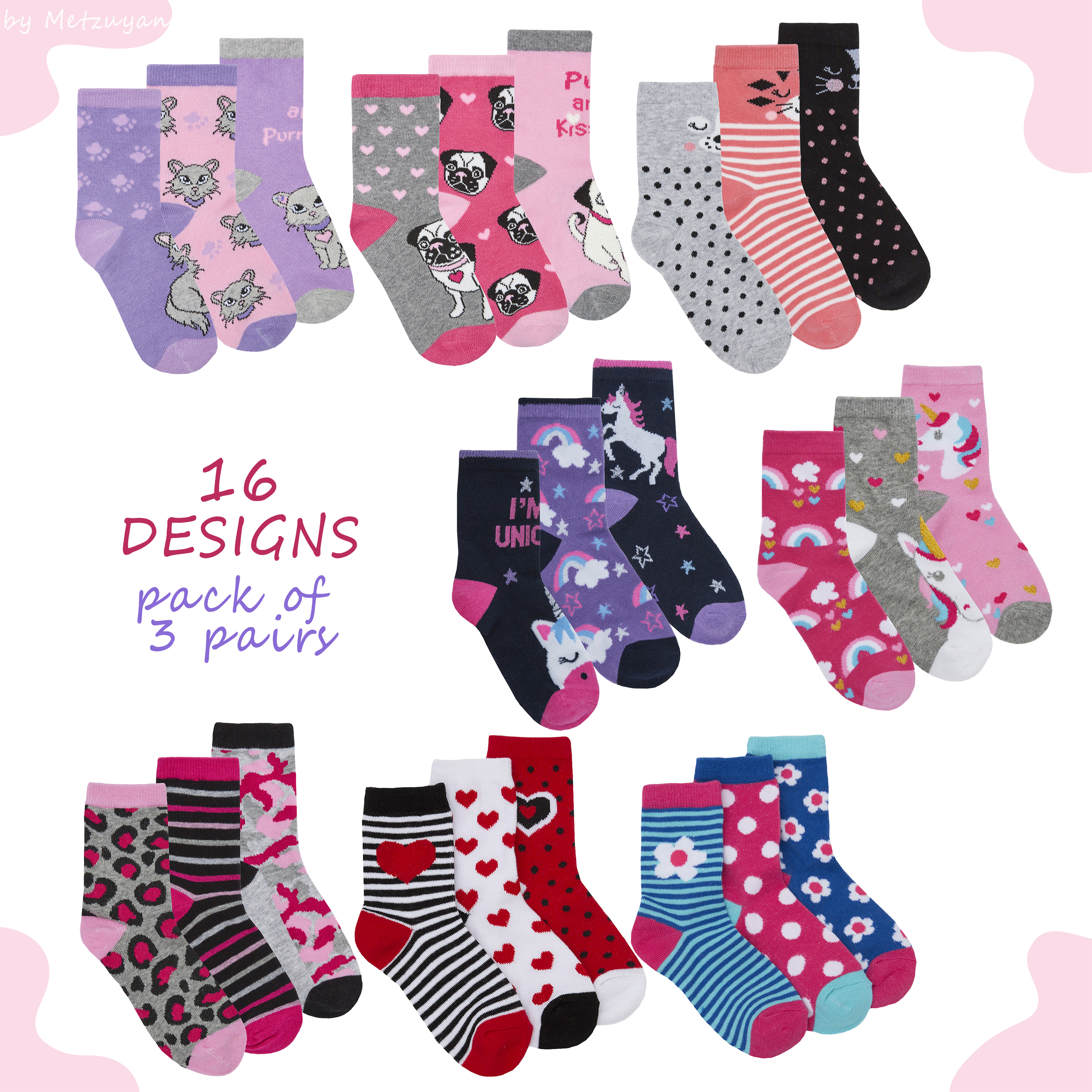 Metzuyan Baby Boys Novelty Print Ankle Cotton Rich 9 Pairs Multibuy Socks