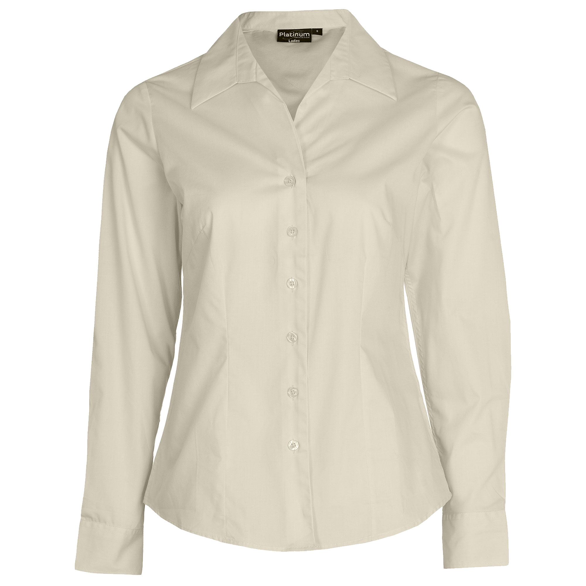 Ladies Womens Plain Long Sleeve Sleeve Work Shirt Collar Office Blouse ...