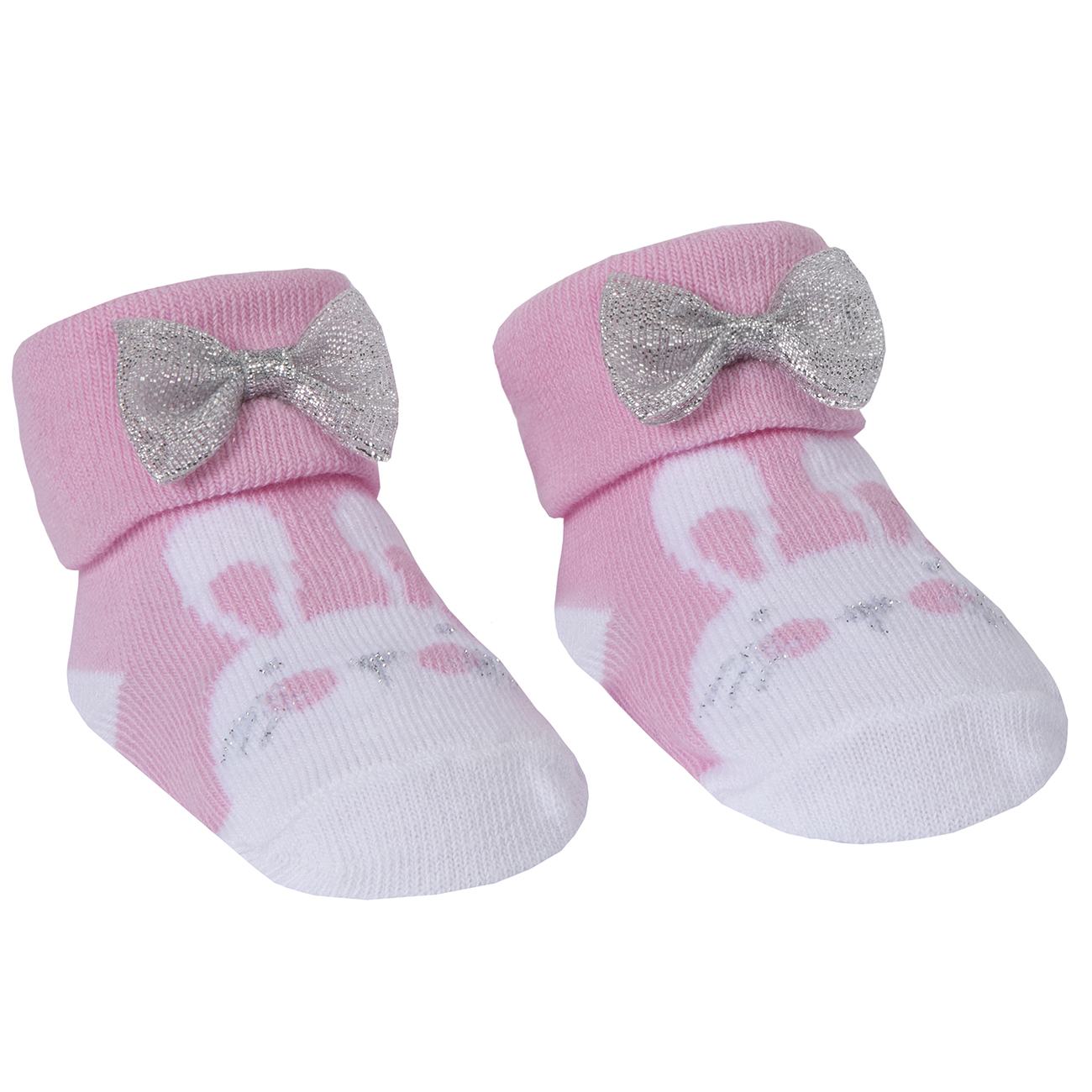 Baby Girls Novelty Print Socks Bow Organza Bag Perfect Gift Newborn 0