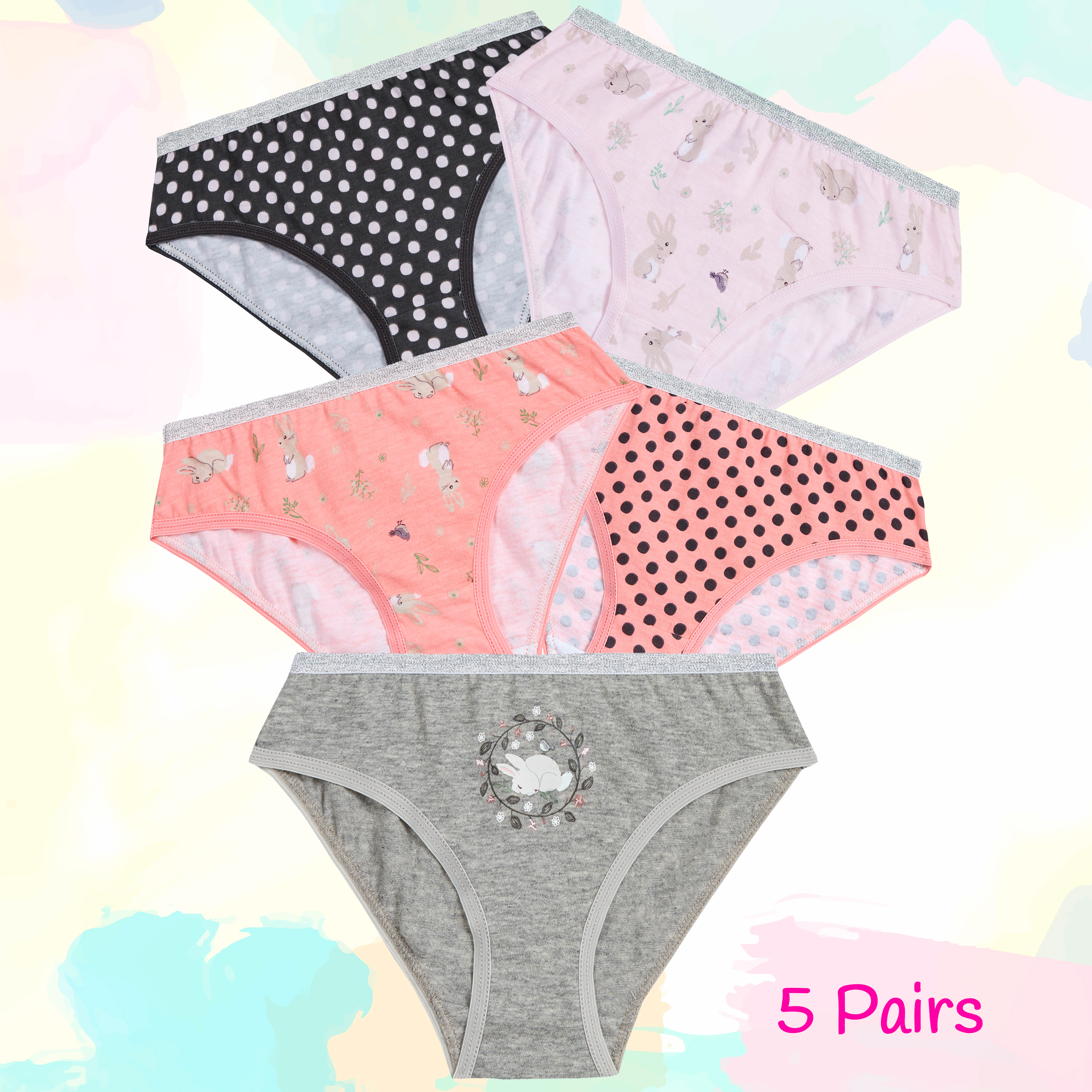 Paquete de 5 pares de brifas knickers multicompra pantalones ricos en algodón ropa interior - Imagen 26 de 34