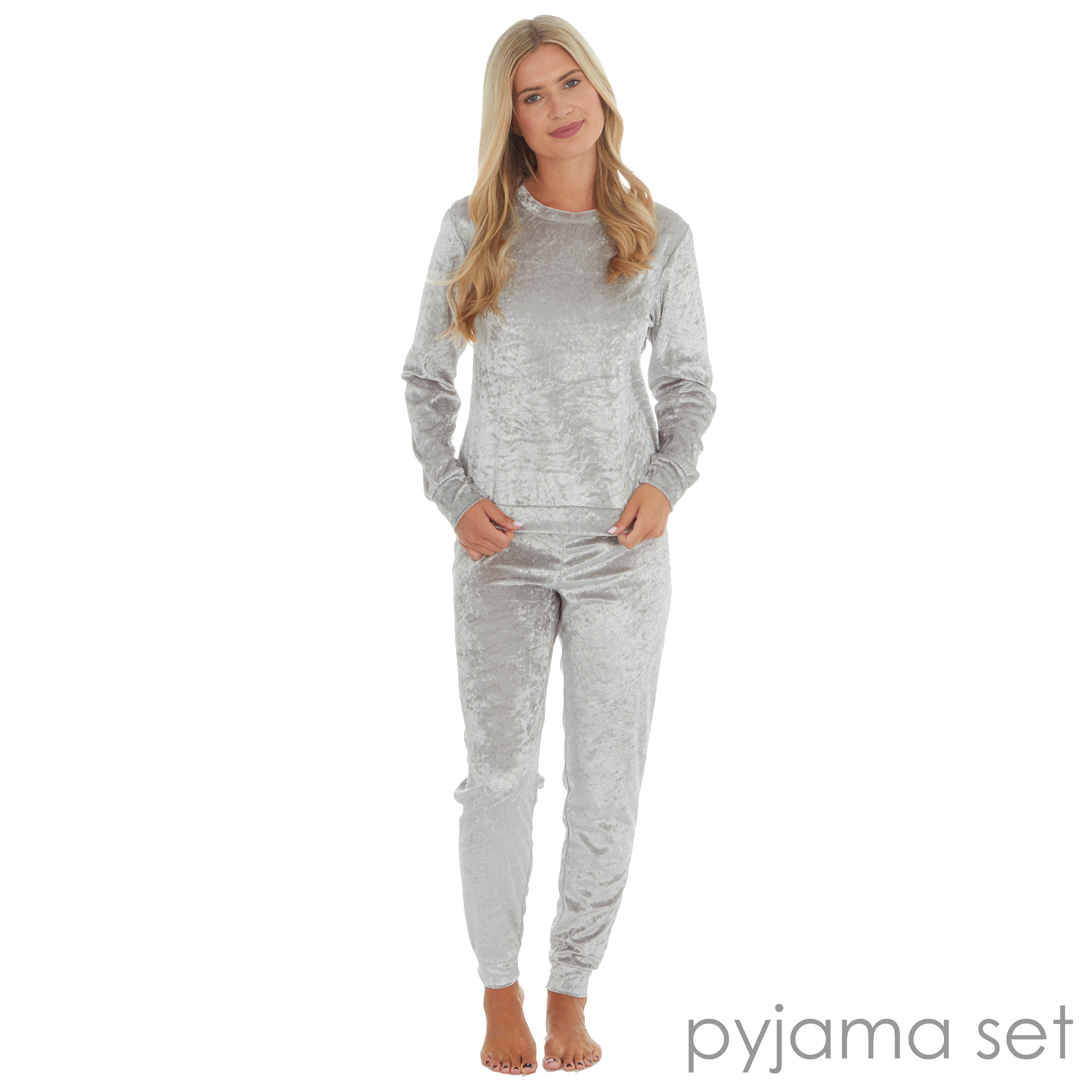 Ladies Crushed Velvet Pyjama Set 1Onesie1 Slippers Loungewear CREATE SET S-XL - Picture 8 of 8