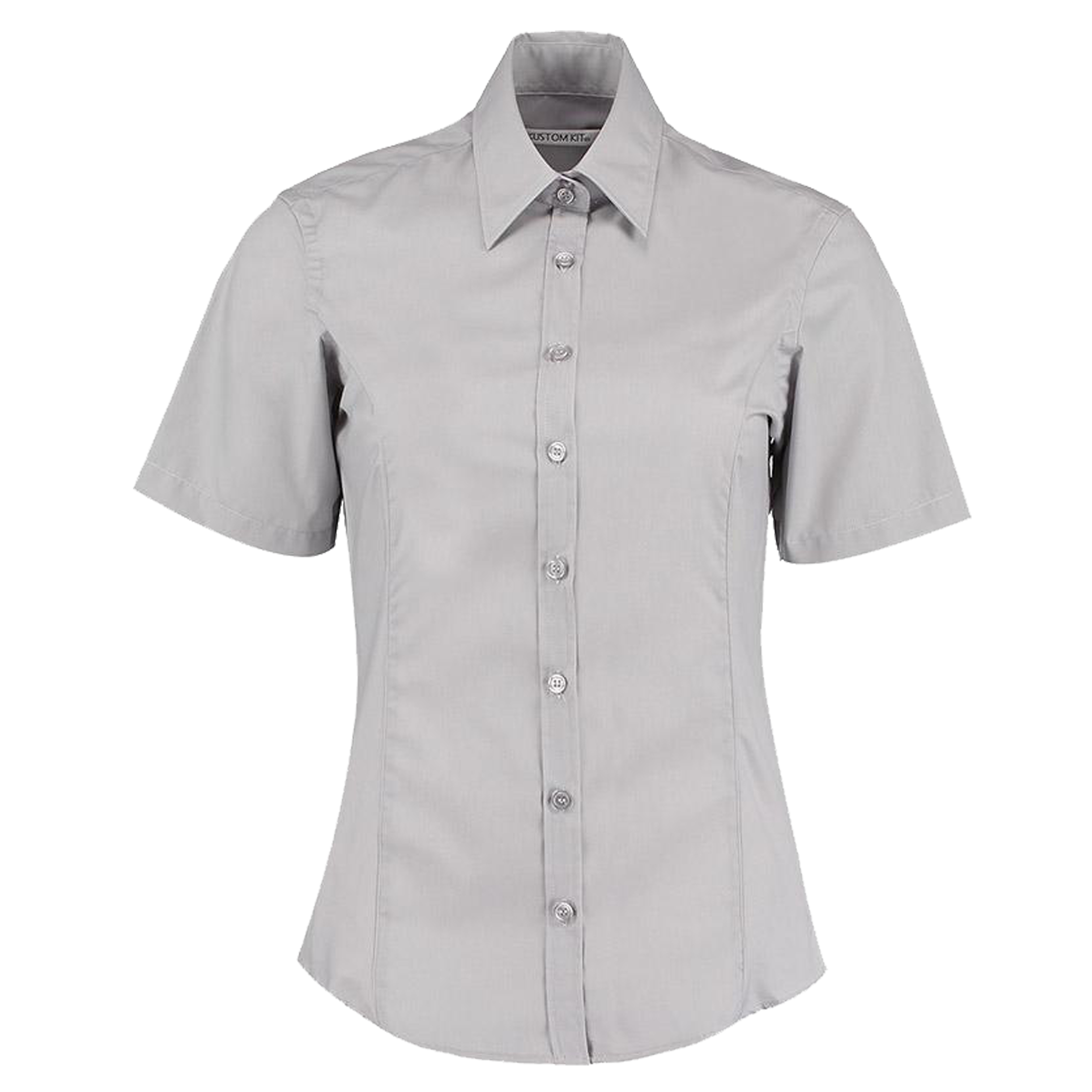 Womens Ladies Smart Short Sleeve Shirt Mandarin Collar Fitted Workwear  Uniform