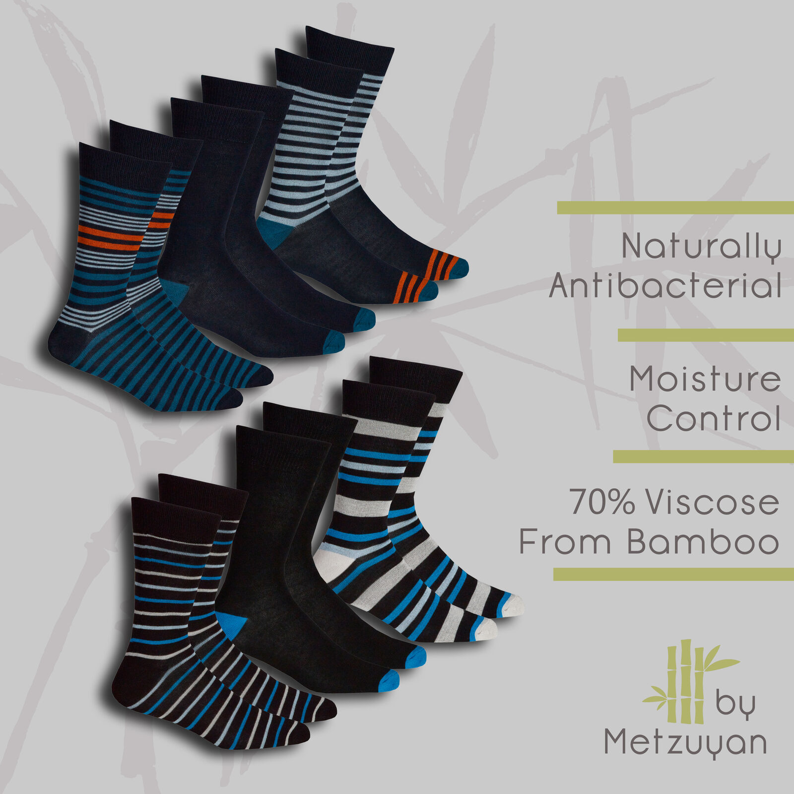 Mens Bamboo Super Soft Gentle 3 6 12 Pairs Luxury Socks Bundle Plain