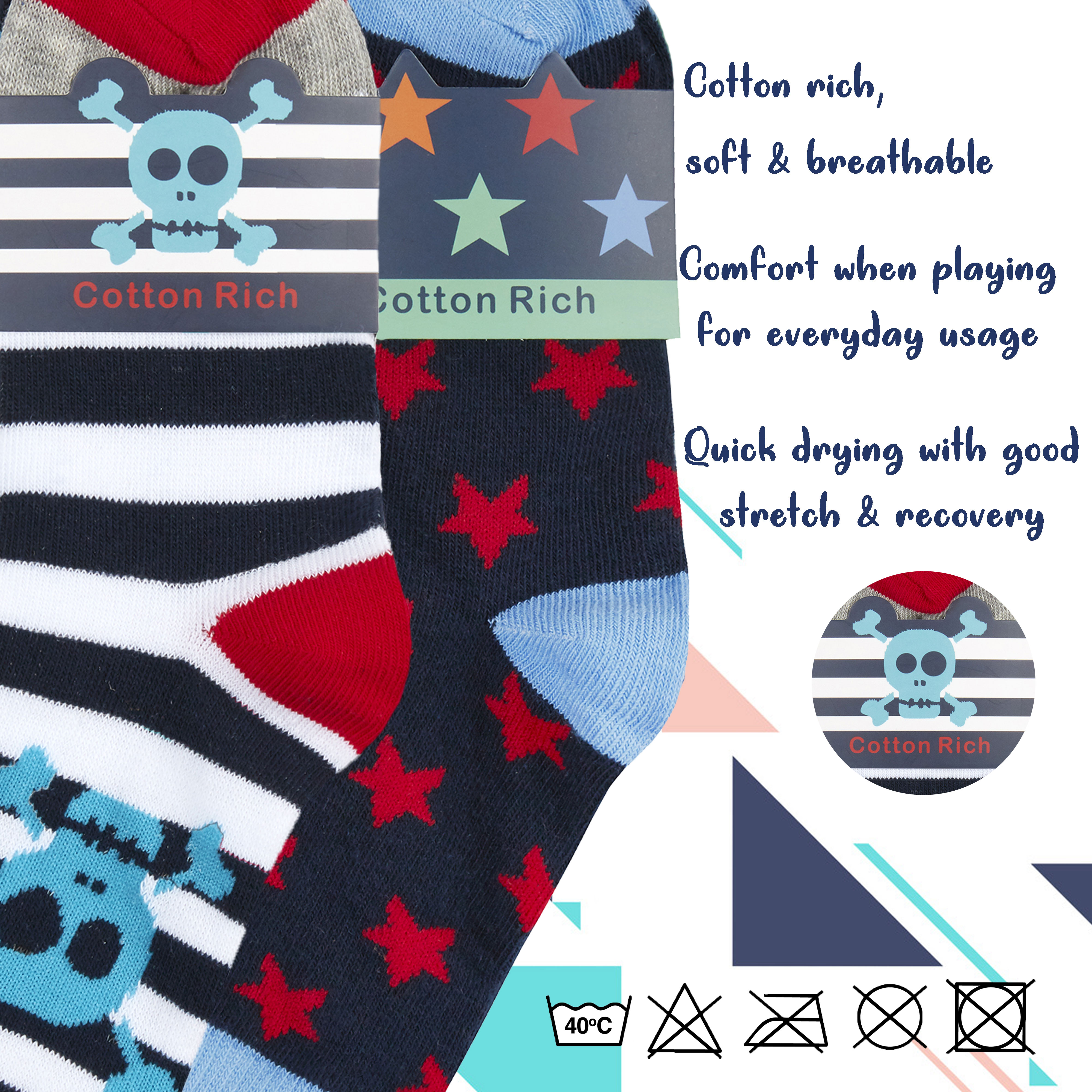 6 Pairs Boys Cotton Rich Novelty Funky Cartoon School Everyday Multipack Socks - Picture 17 of 46