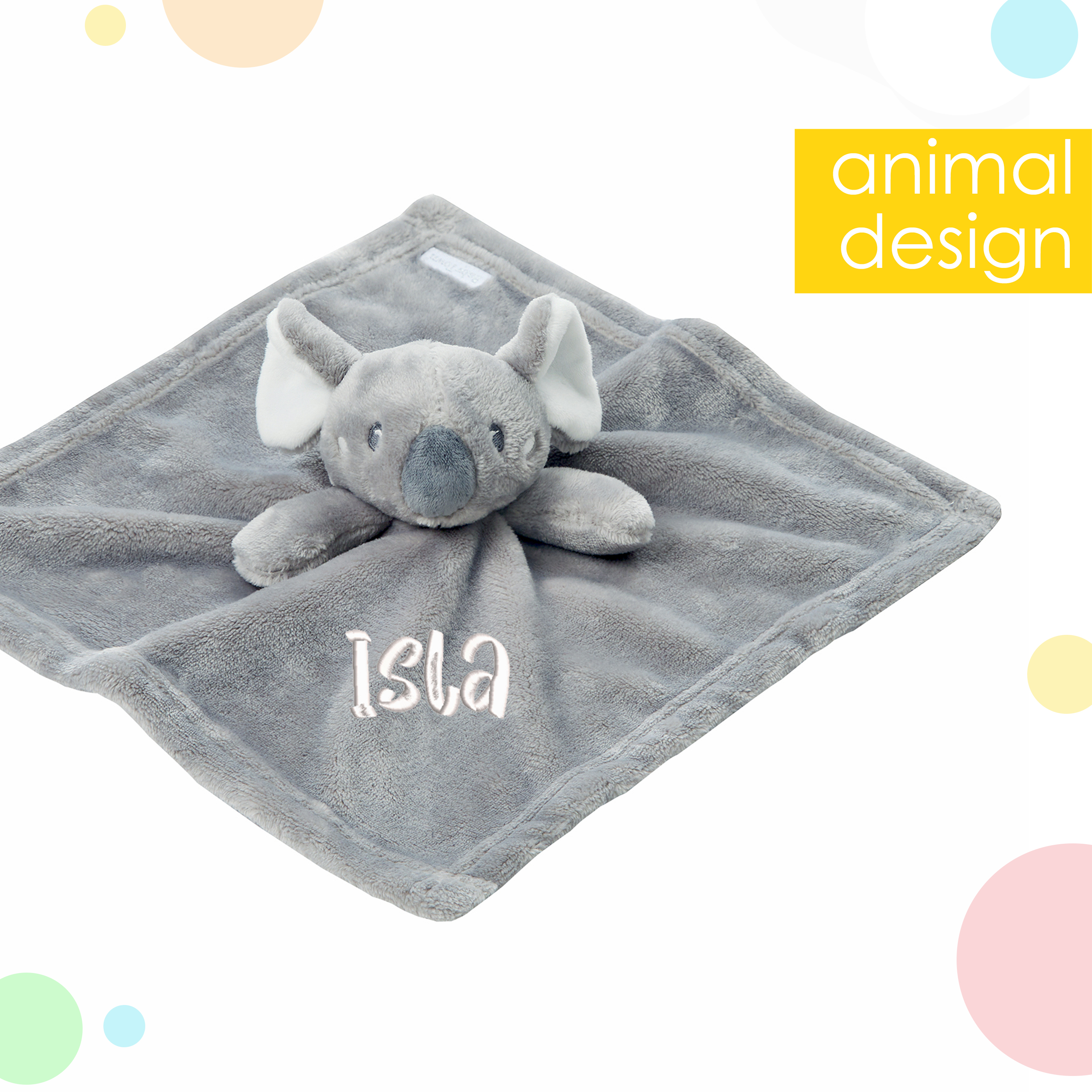 Personalised Baby Unisex Animal Comforter Named Newborn Keepsake Soft Plush Toy - Picture 19 of 21