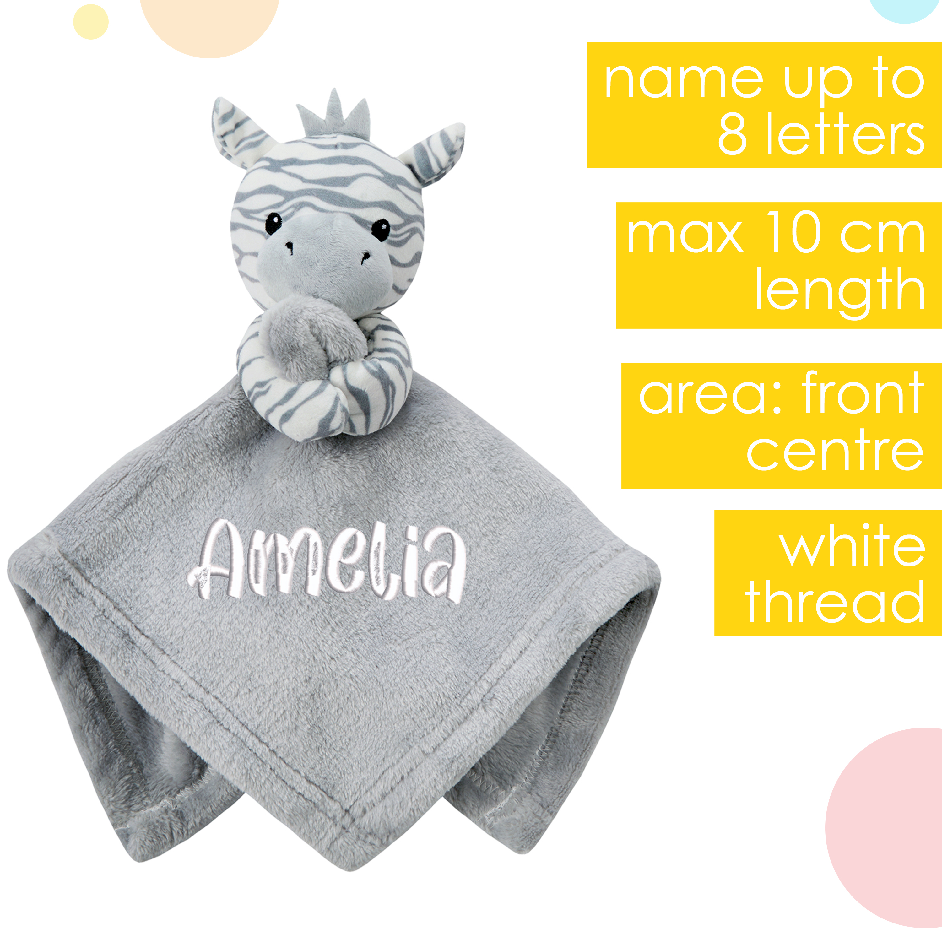 Personalised Baby Unisex Animal Comforter Named Newborn Keepsake Soft Plush Toy - Picture 8 of 21