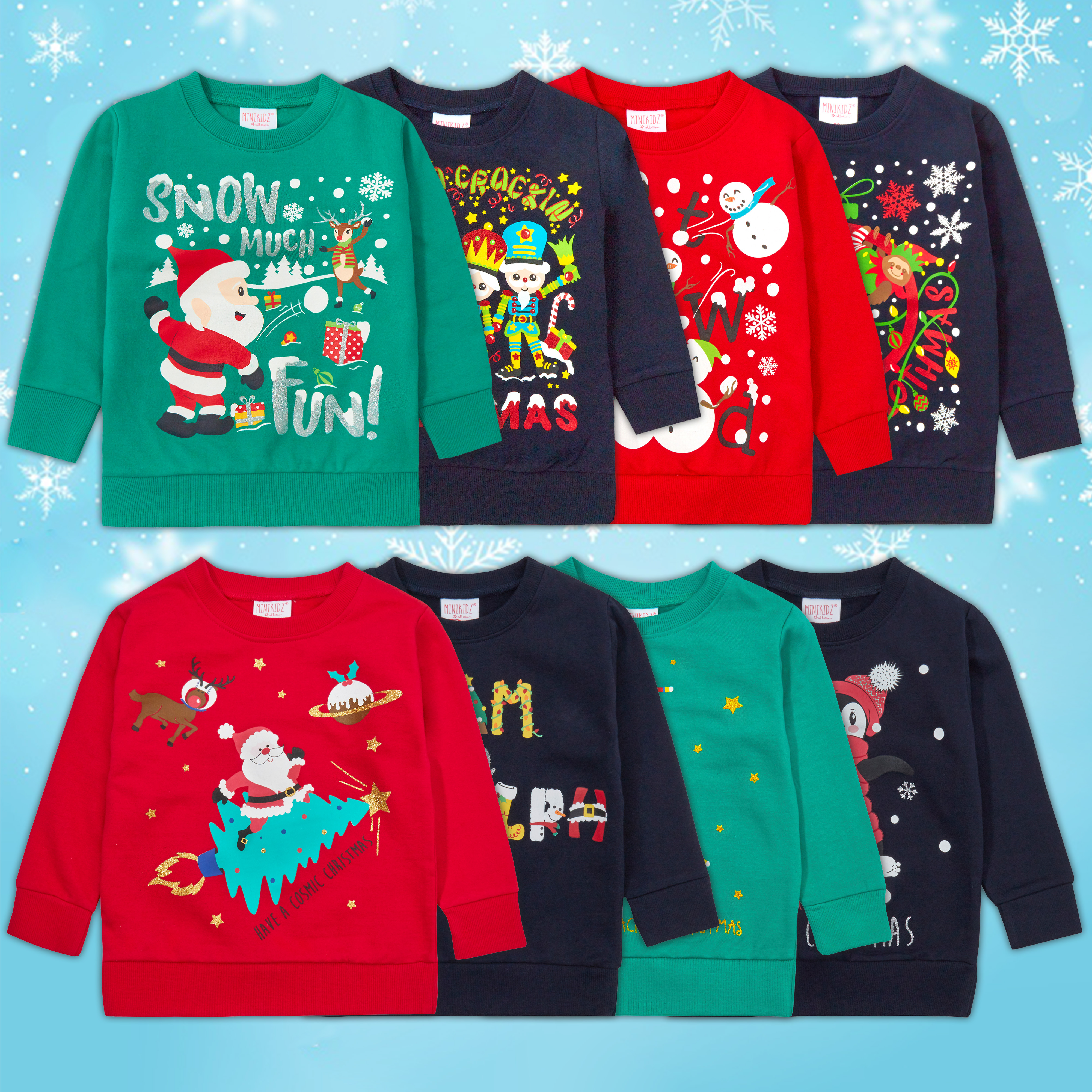 Kids Girls Boys Christmas Jumper Toddler Unisex Xmas Novelty Sweater 2 ...