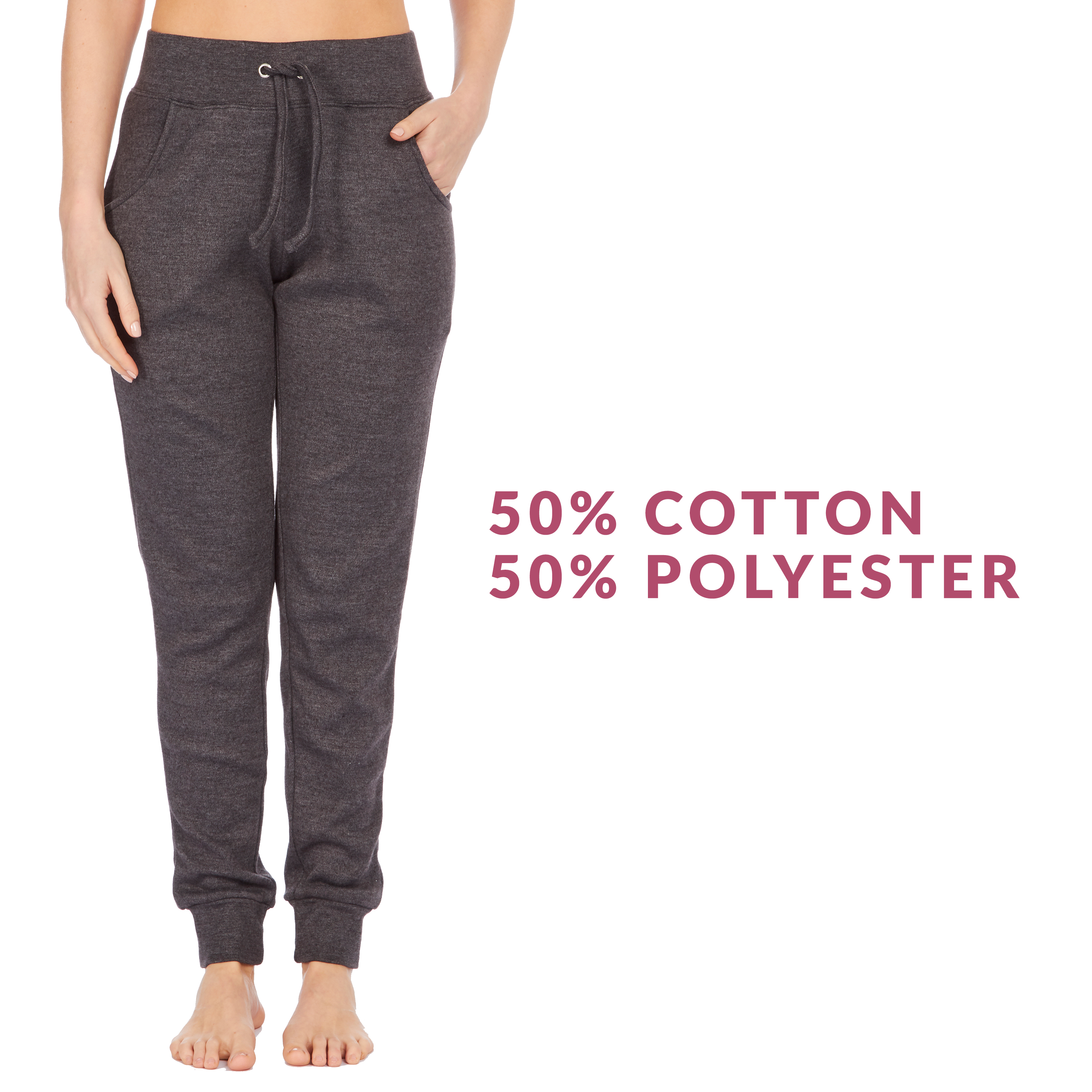 Ladies Womens Joggers Bottoms Cotton Rich Jog Pants Cuffed Sweatpants