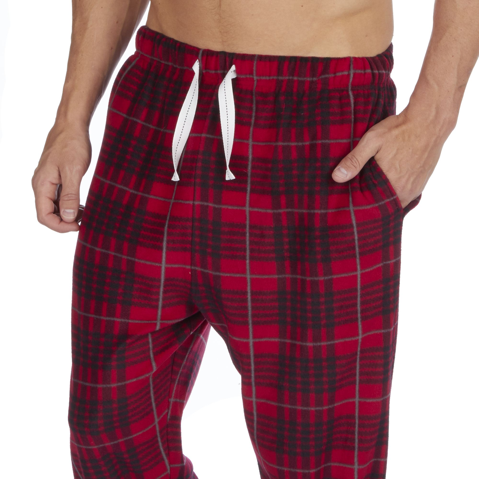 Mens Soft Warm Microfleece Checked Lounge Pyjama PJ Bottoms Pants Sizes S- XXL | eBay