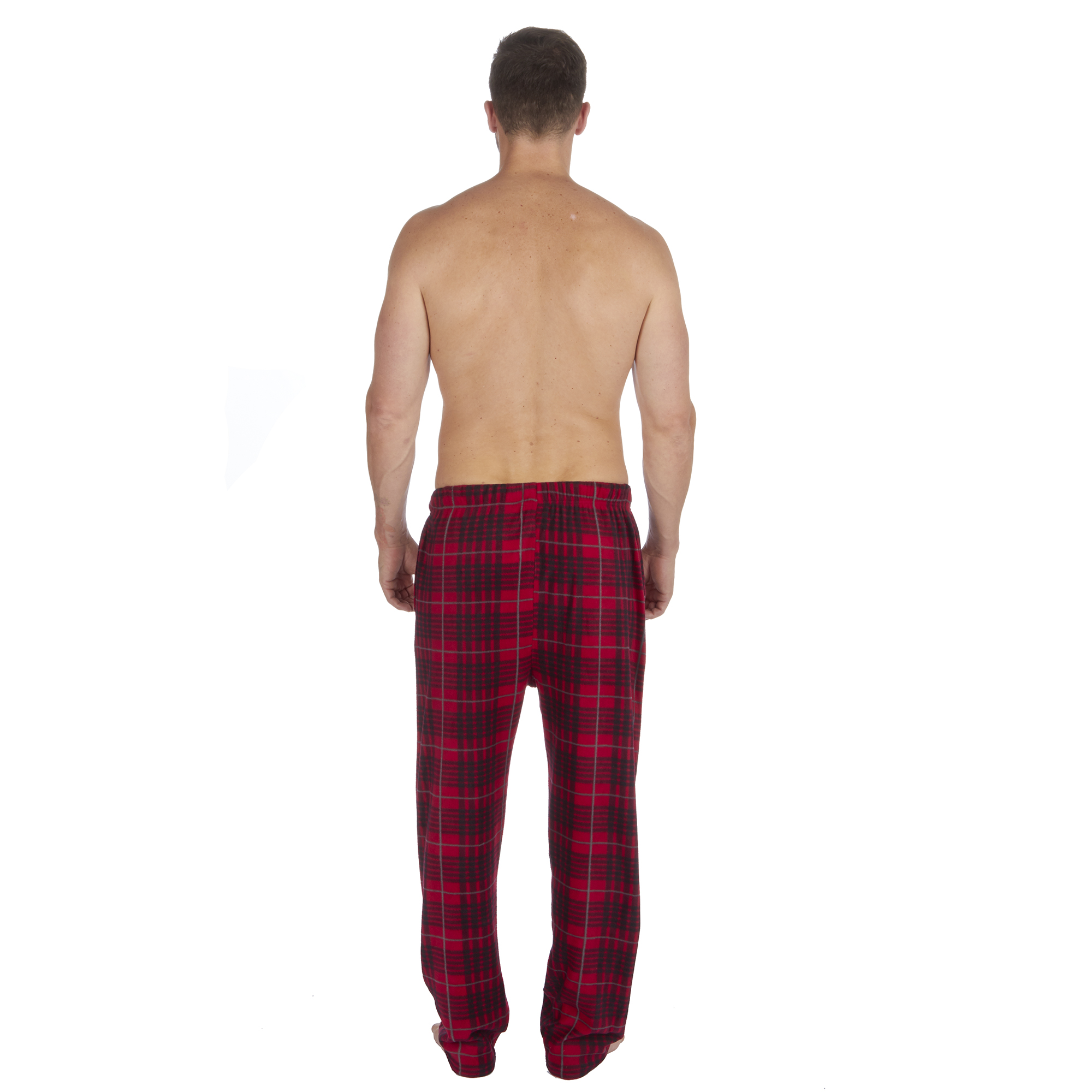 Mens Soft Warm Microfleece Checked Lounge Pyjama PJ Bottoms Pants Sizes
