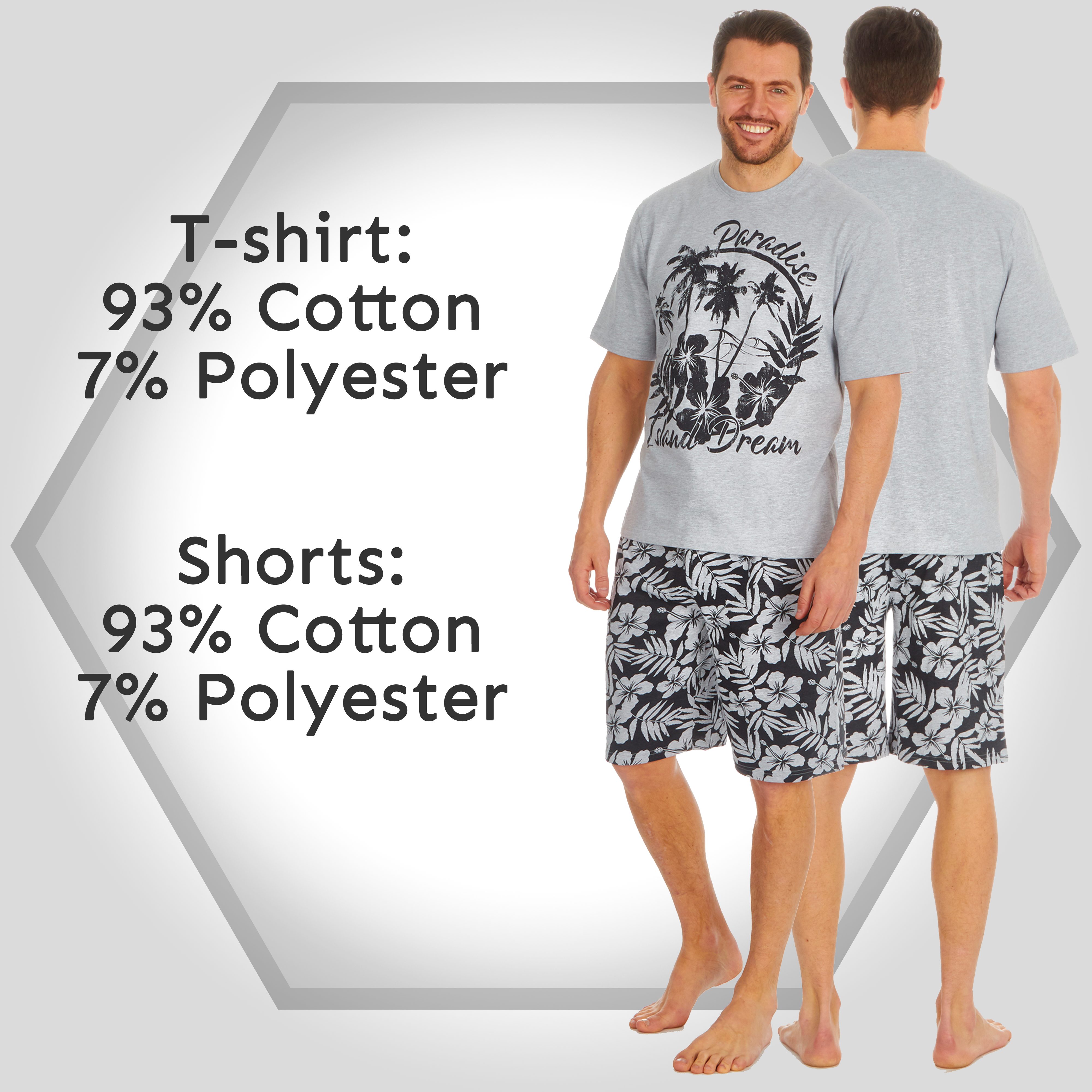 Mens Lounge Set Short Sleeved Top T Shirt Shorts Bottoms