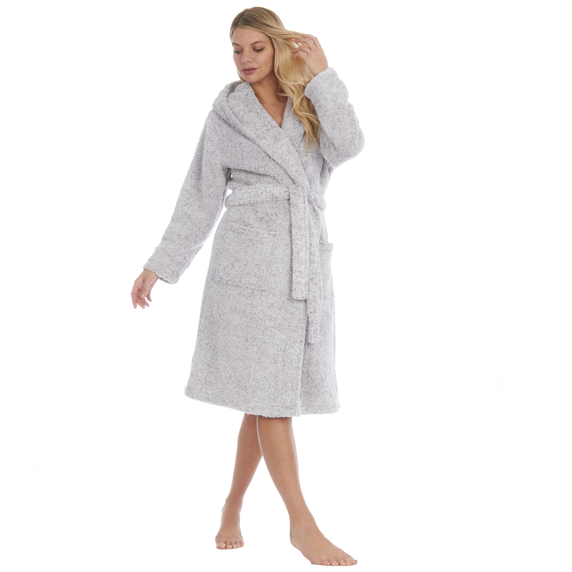 borg dressing gown womens