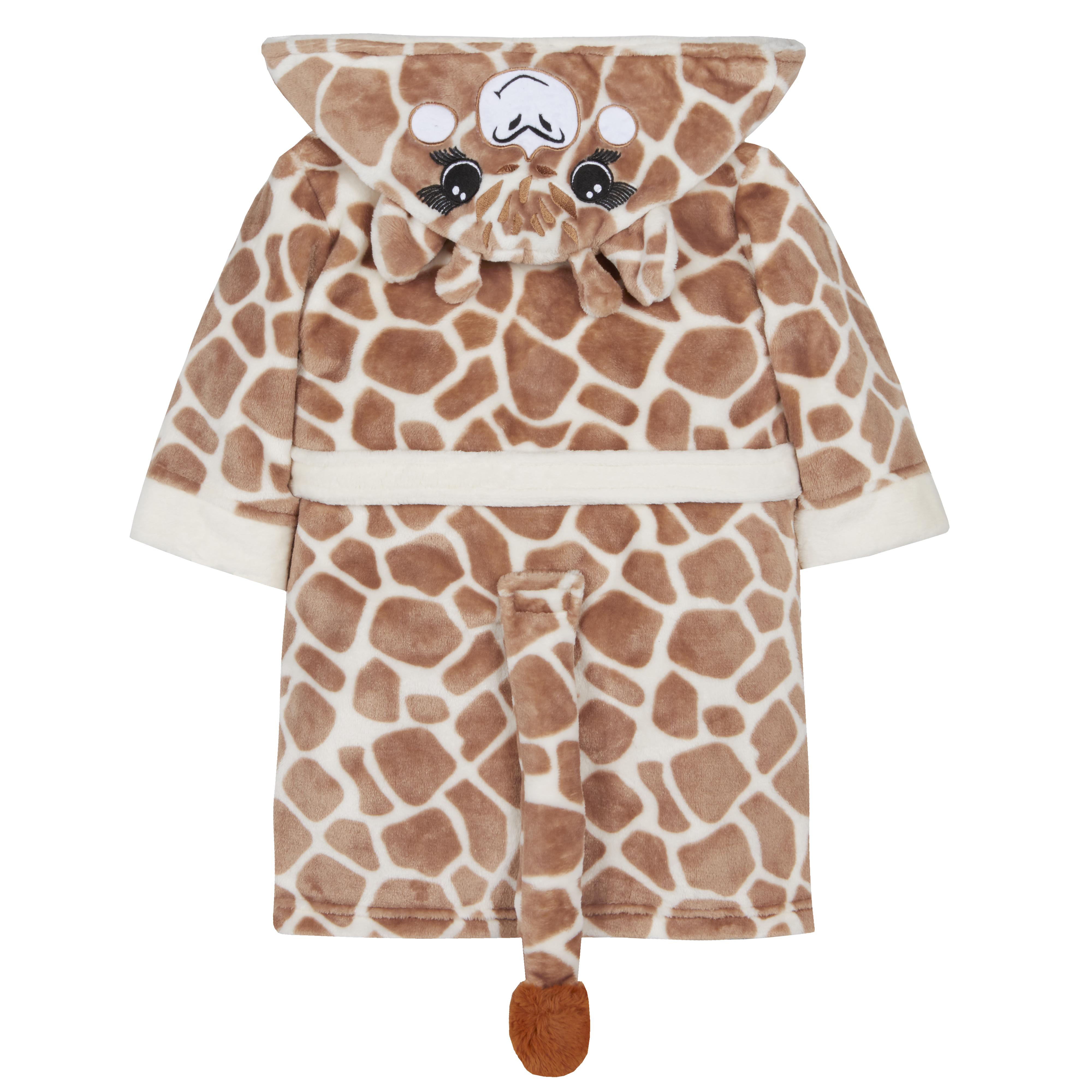 Girls Childrens Plush Fleece Giraffe Novelty Dressing Gown Robe