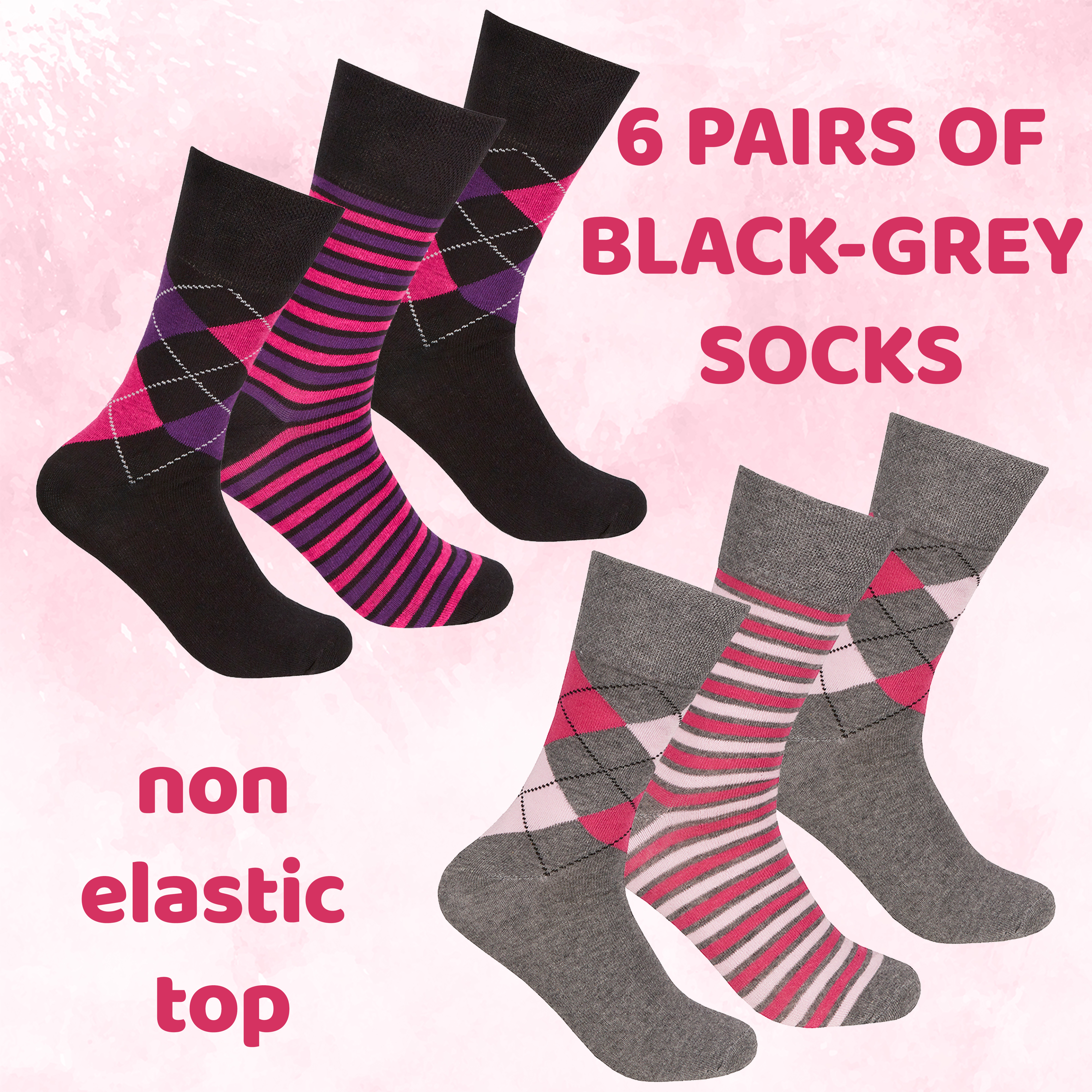 New Ladies 12 Pairs Flexi Top Diabetic Socks Non Elastic Cotton Rich Luxury 4-8