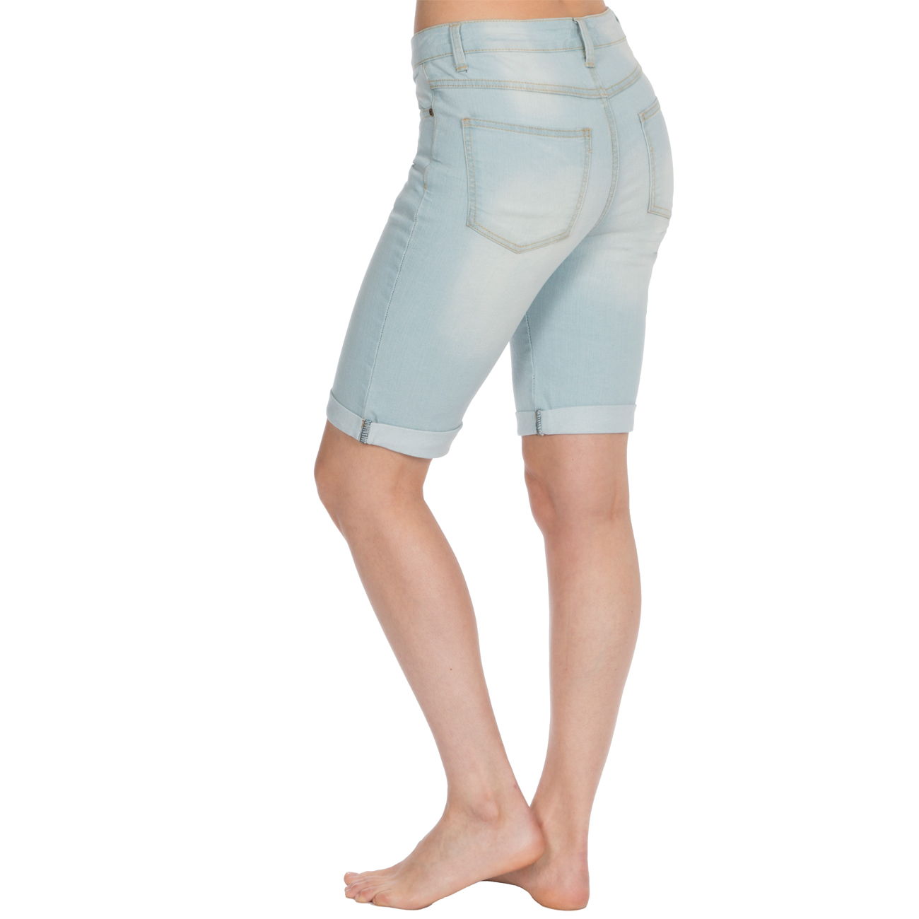 Ladies Womens Casual Stretch Denim Shorts Summer Knee Length Pants Sizes 8 22 Uk Ebay
