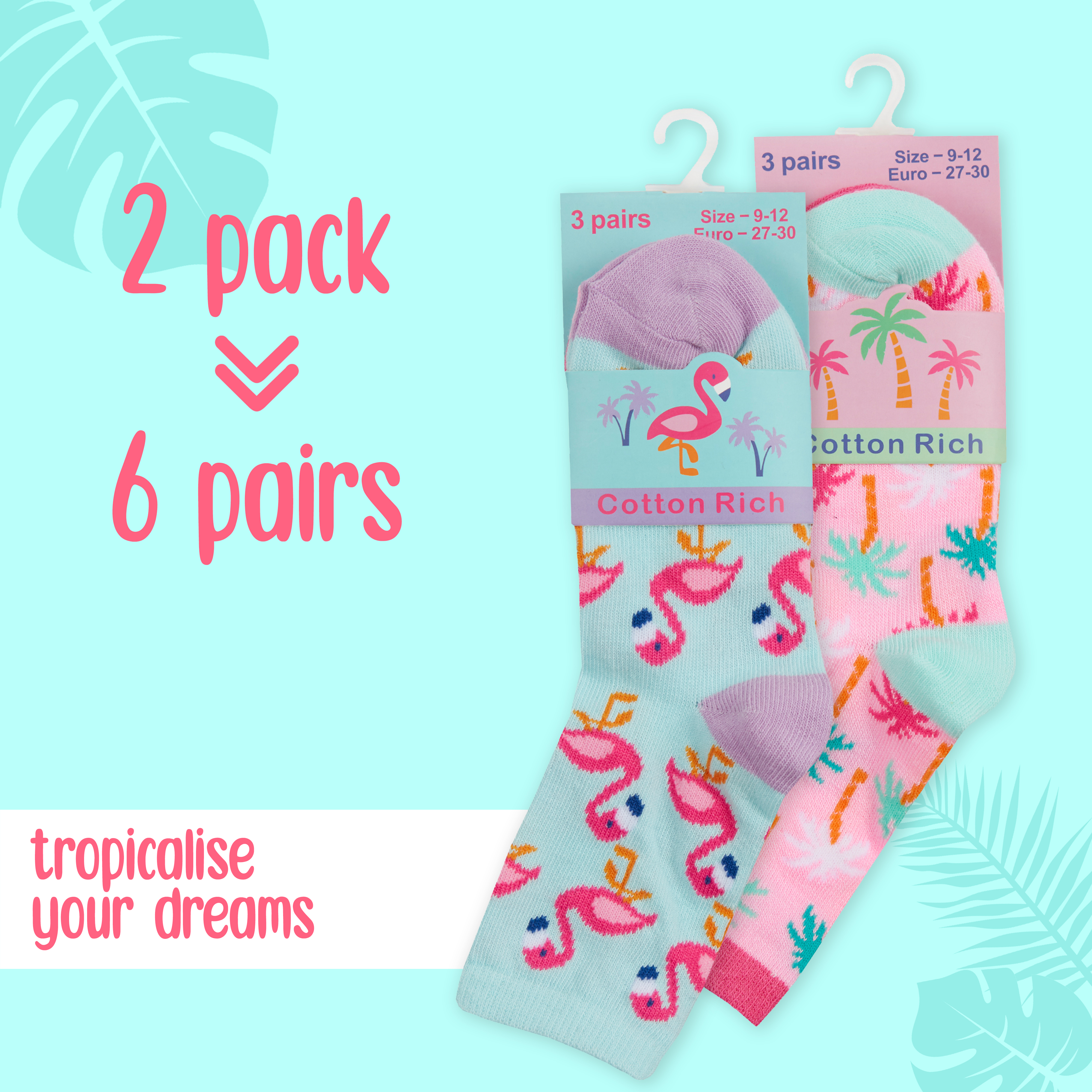 Kids Girls Socks Novelty Cartoon 6 Pairs Crew Socks Bundle Multipack Multibuy - Picture 10 of 13