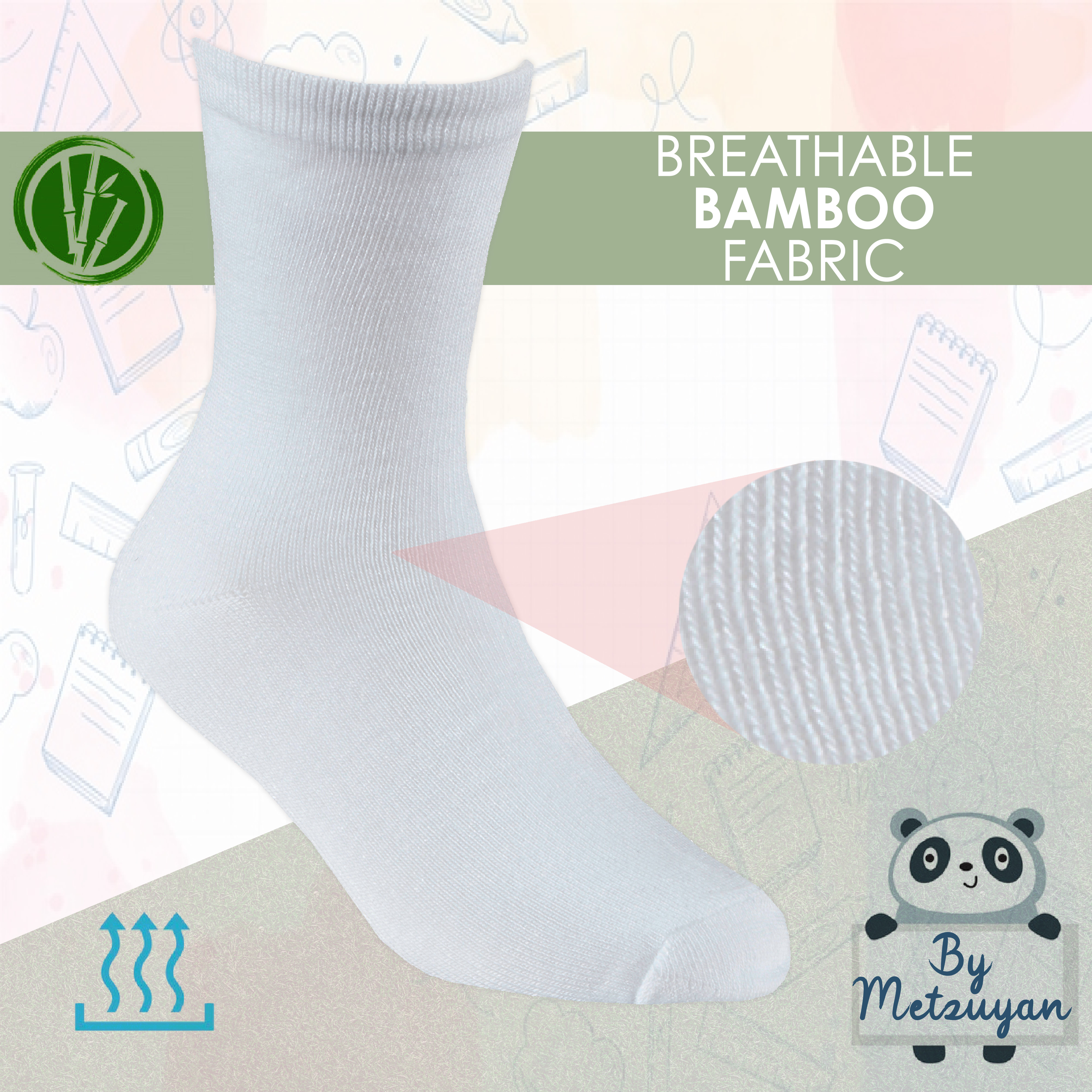 9 Pairs Kids Girls Boys Unisex Natural Bamboo Crew Everyday Back To School Socks - Picture 10 of 18