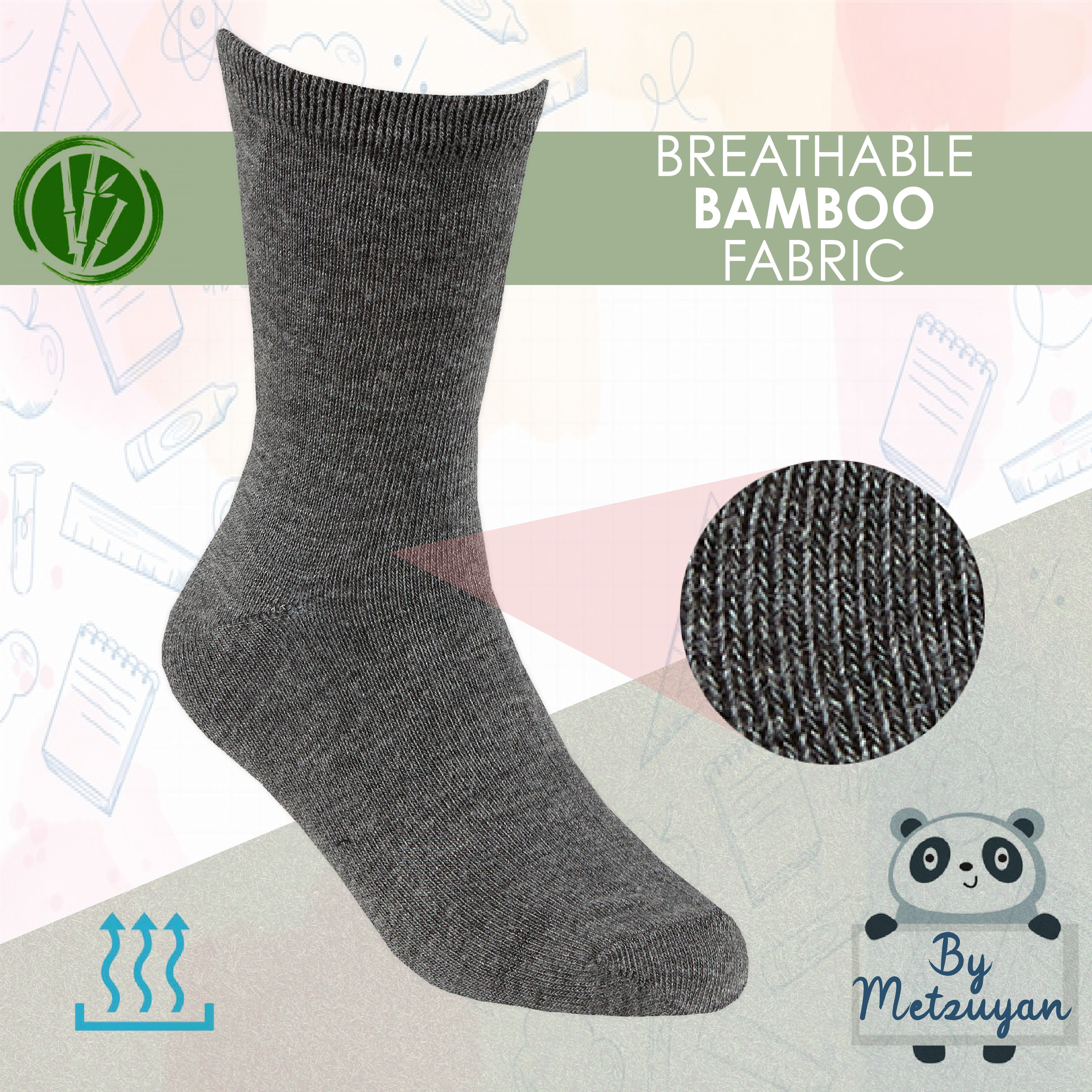 9 Pairs Kids Girls Boys Unisex Natural Bamboo Crew Everyday Back To School Socks - Picture 6 of 18