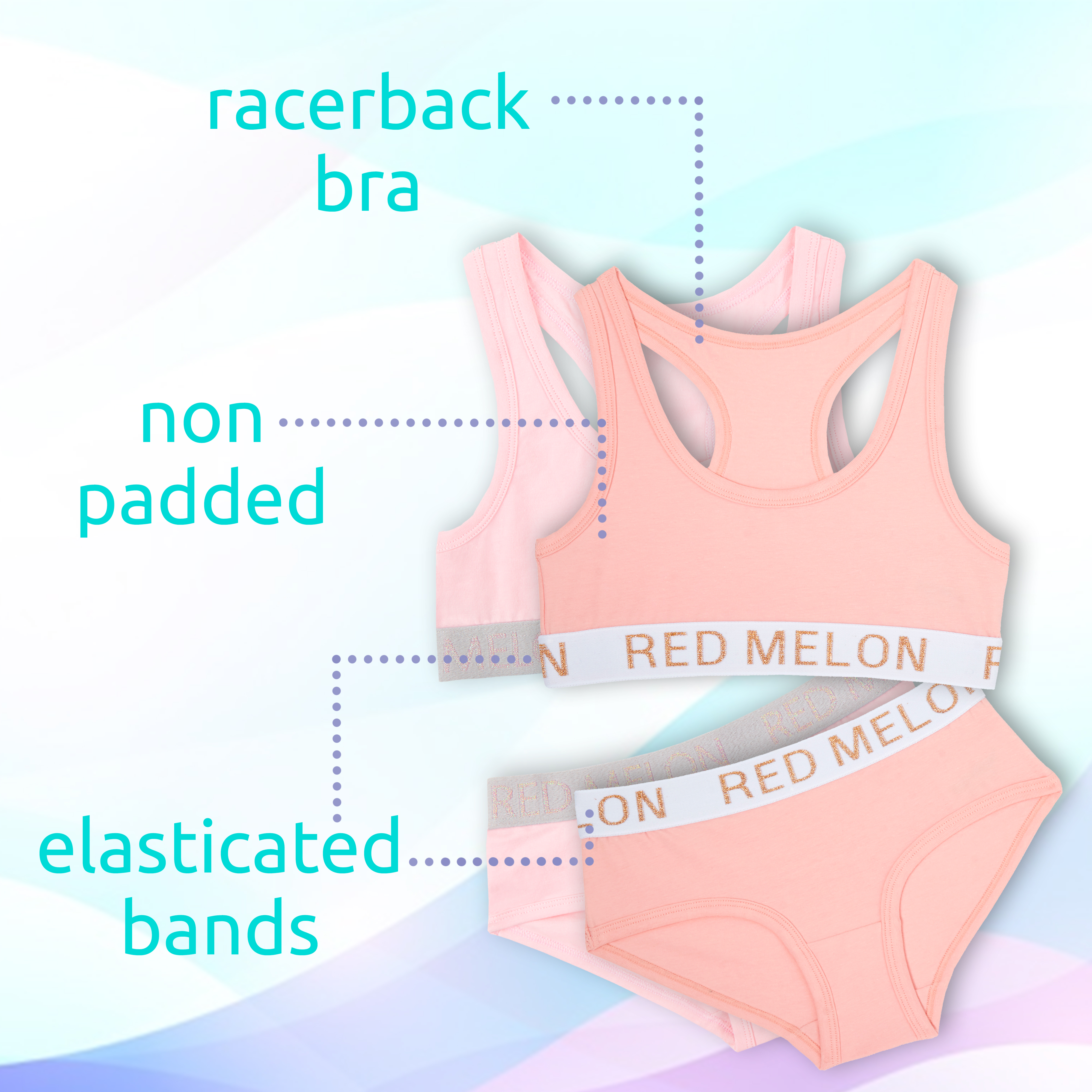 SALE 2 Pack Girls Underwear Set Crop Tank Top Knickers Non-Padded Bra 7-8  Years