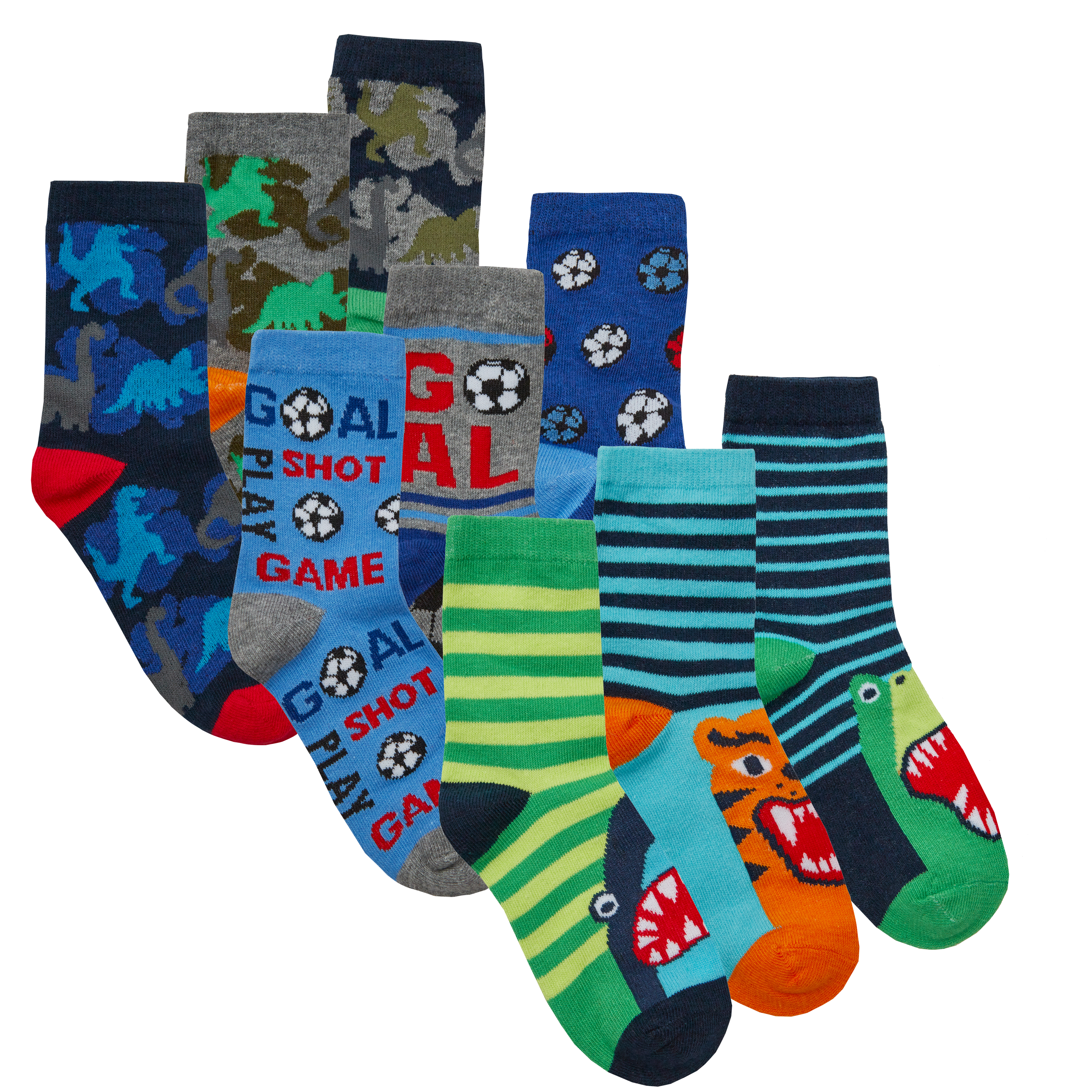 9 y 18 pares de calcetines ricos en algodón para niños calcetines 12-3 9-12 6-8 paquete - Imagen 10 de 19