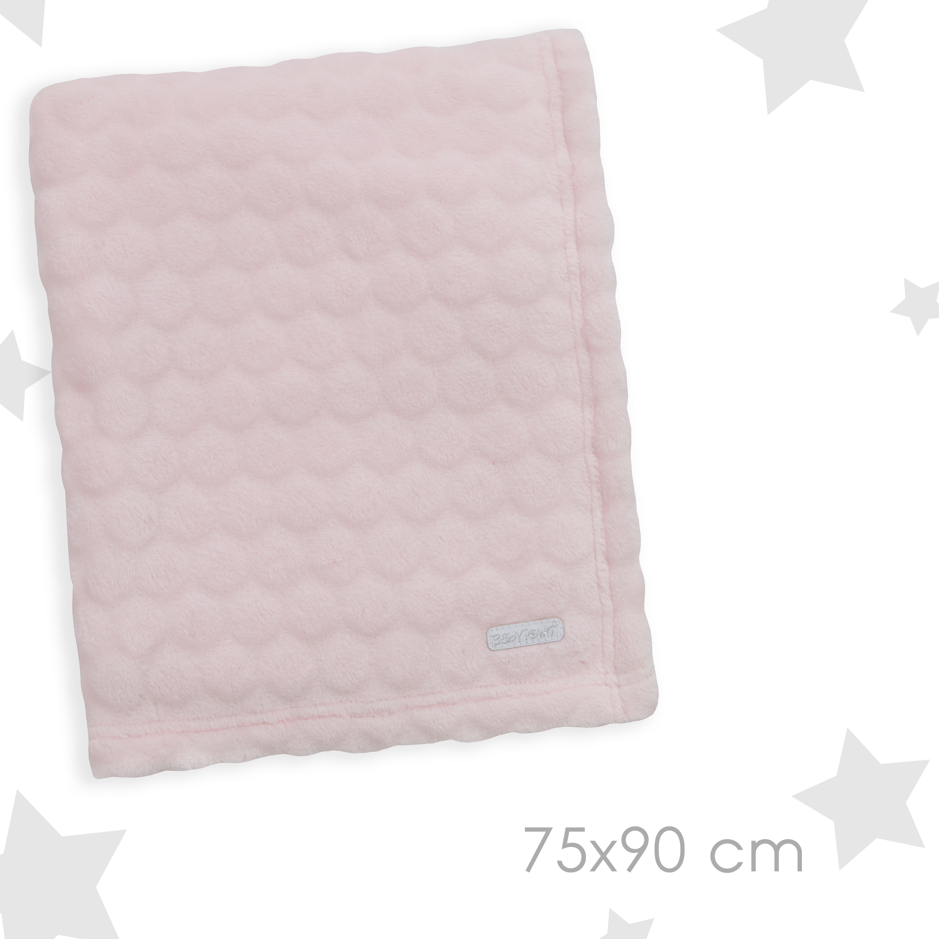 Baby Girls Boys Embossed Plush Fleece Pram Cot Blanket Grey Pink Infant 75x90 cm - Picture 17 of 19