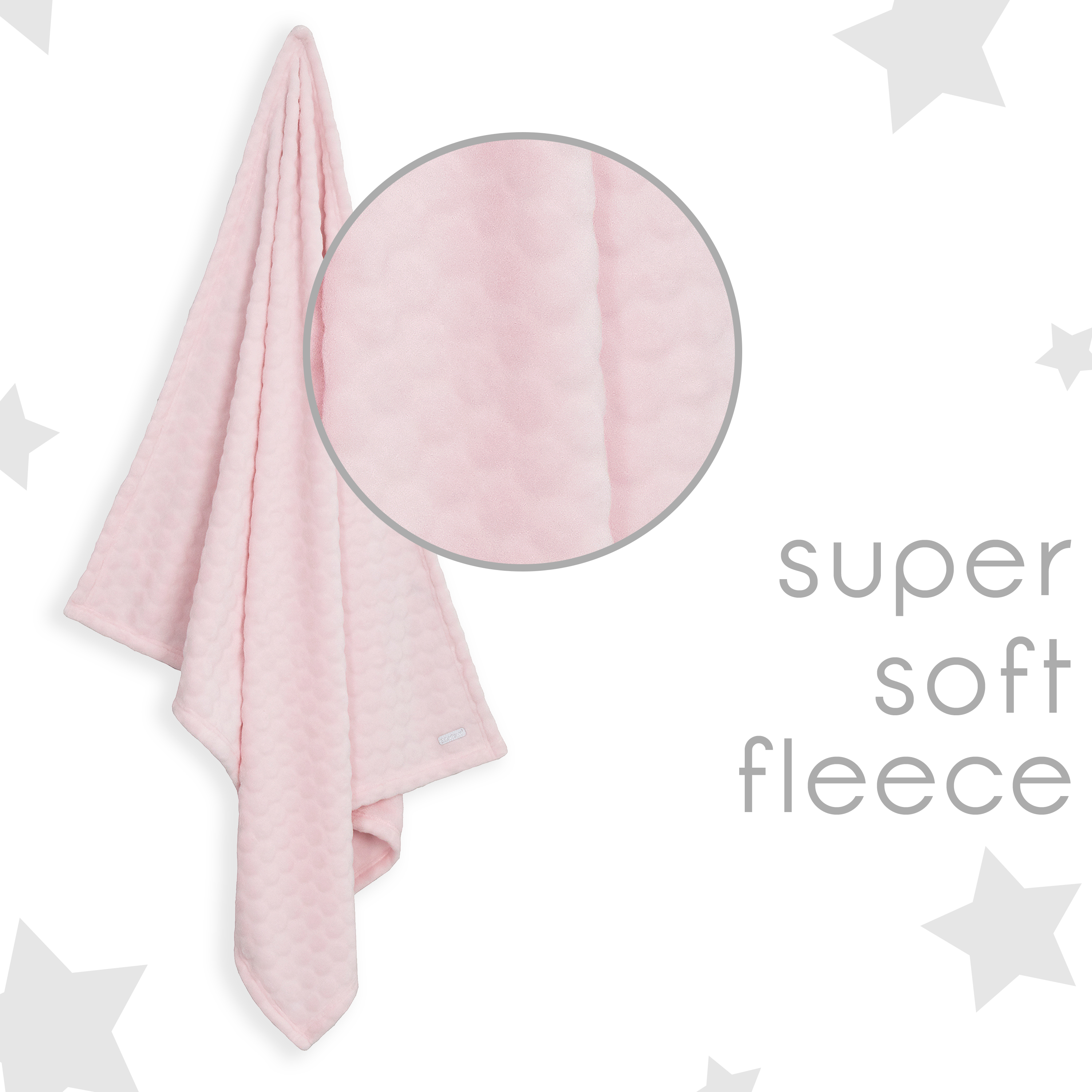 Baby Girls Boys Embossed Plush Fleece Pram Cot Blanket Grey Pink Infant 75x90 cm - Picture 16 of 19