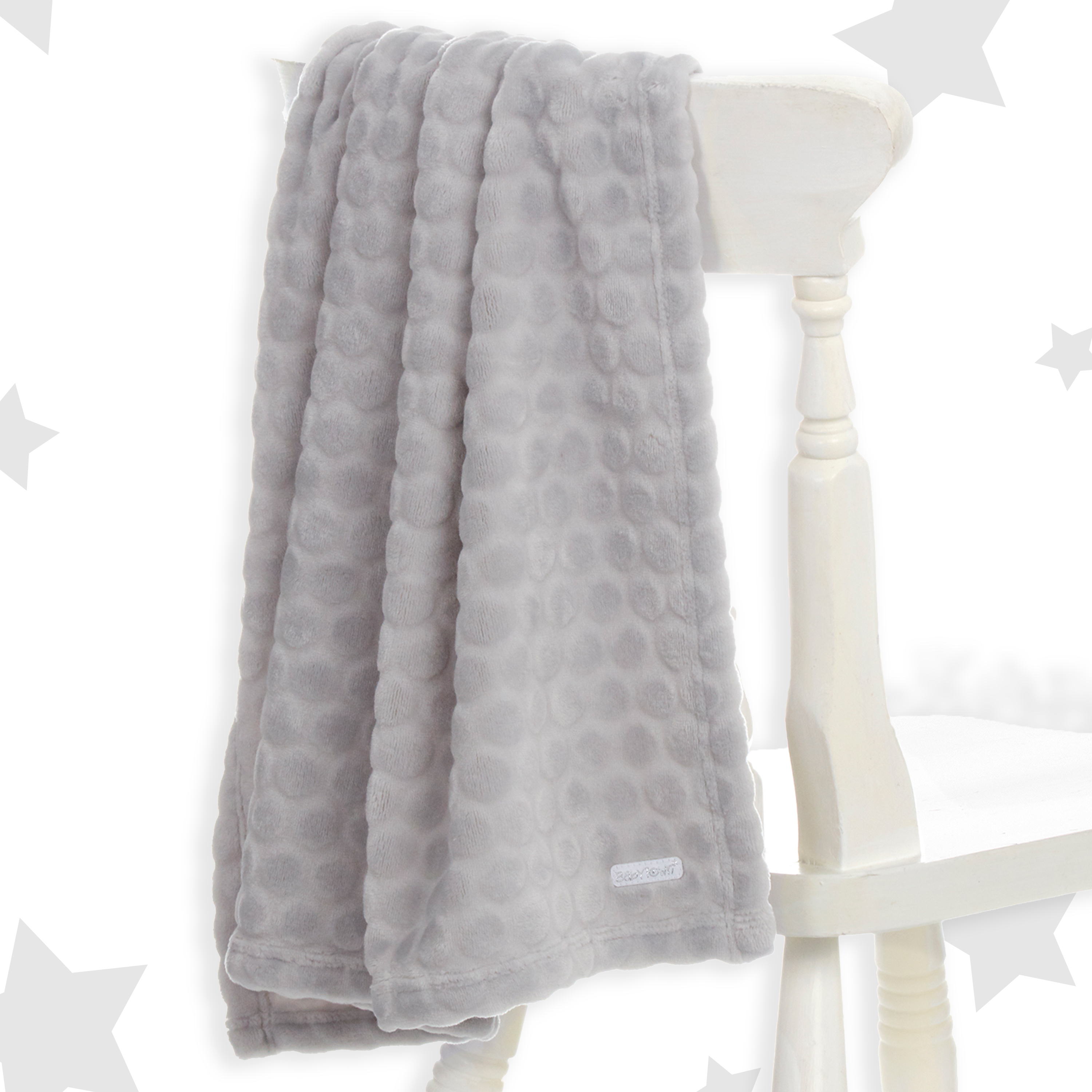 Baby Girls Boys Embossed Plush Fleece Pram Cot Blanket Grey Pink Infant 75x90 cm - Picture 8 of 19