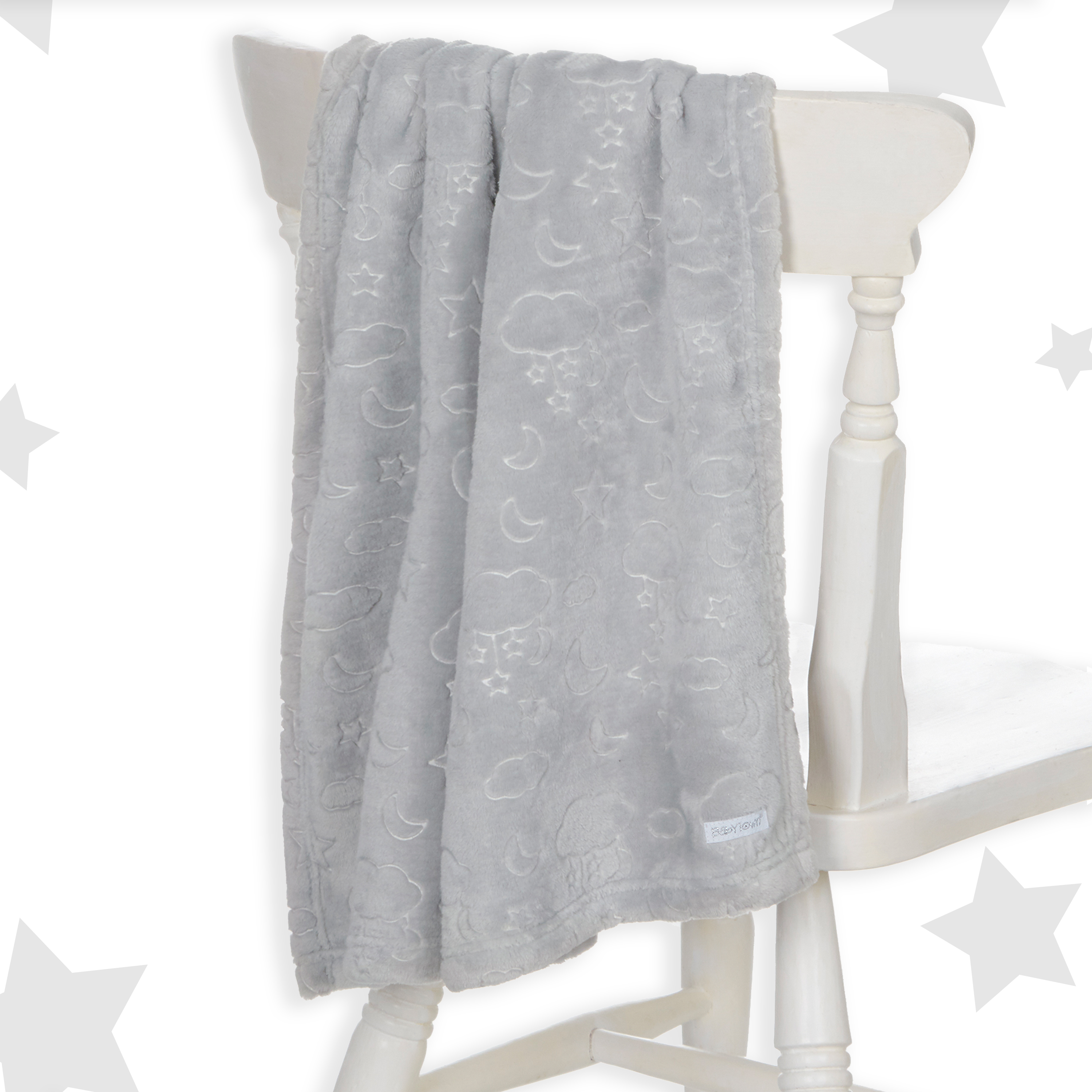 Baby Girls Boys Embossed Plush Fleece Pram Cot Blanket Grey Pink Infant 75x90 cm - Picture 2 of 19