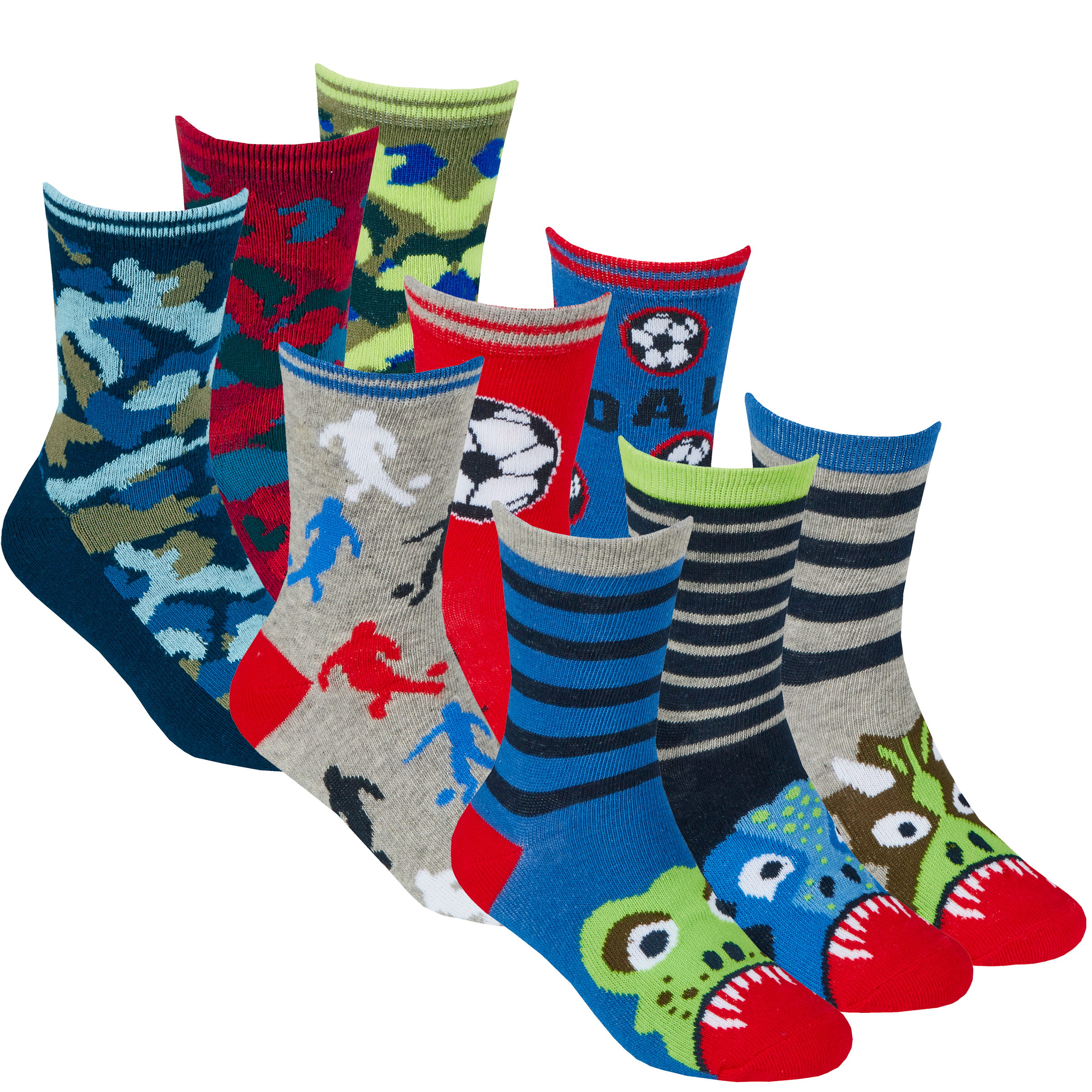 9 y 18 pares de calcetines ricos en algodón para niños calcetines 12-3 9-12 6-8 paquete - Imagen 9 de 19