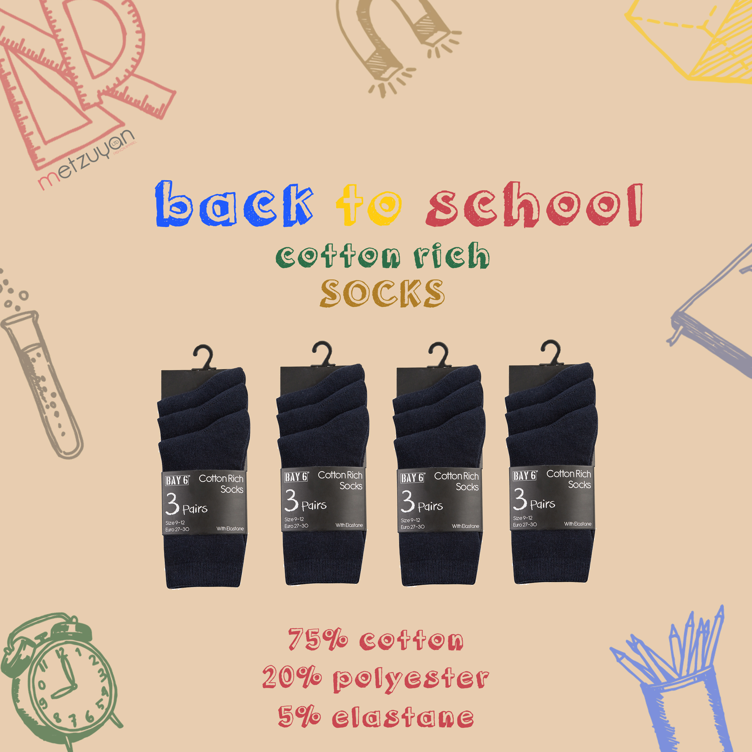 9 o 12 pares de calcetines escolares ricos en algodón para niños niños niños niñas uniforme liso Reino Unido - Imagen 13 de 17