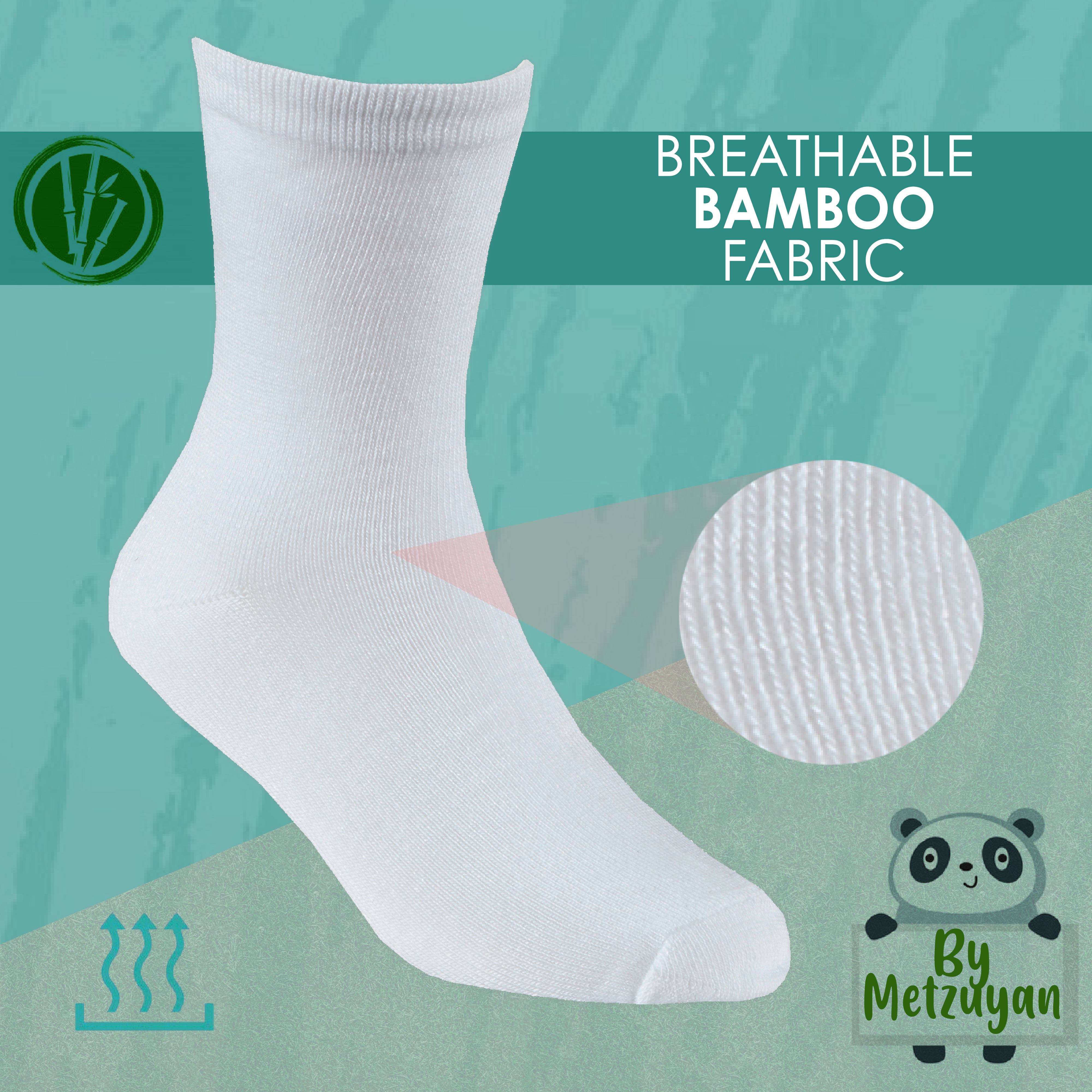 6 Pairs Kids Girls Boys Unisex Natural Bamboo Crew Everyday Back To School Socks - Picture 18 of 18