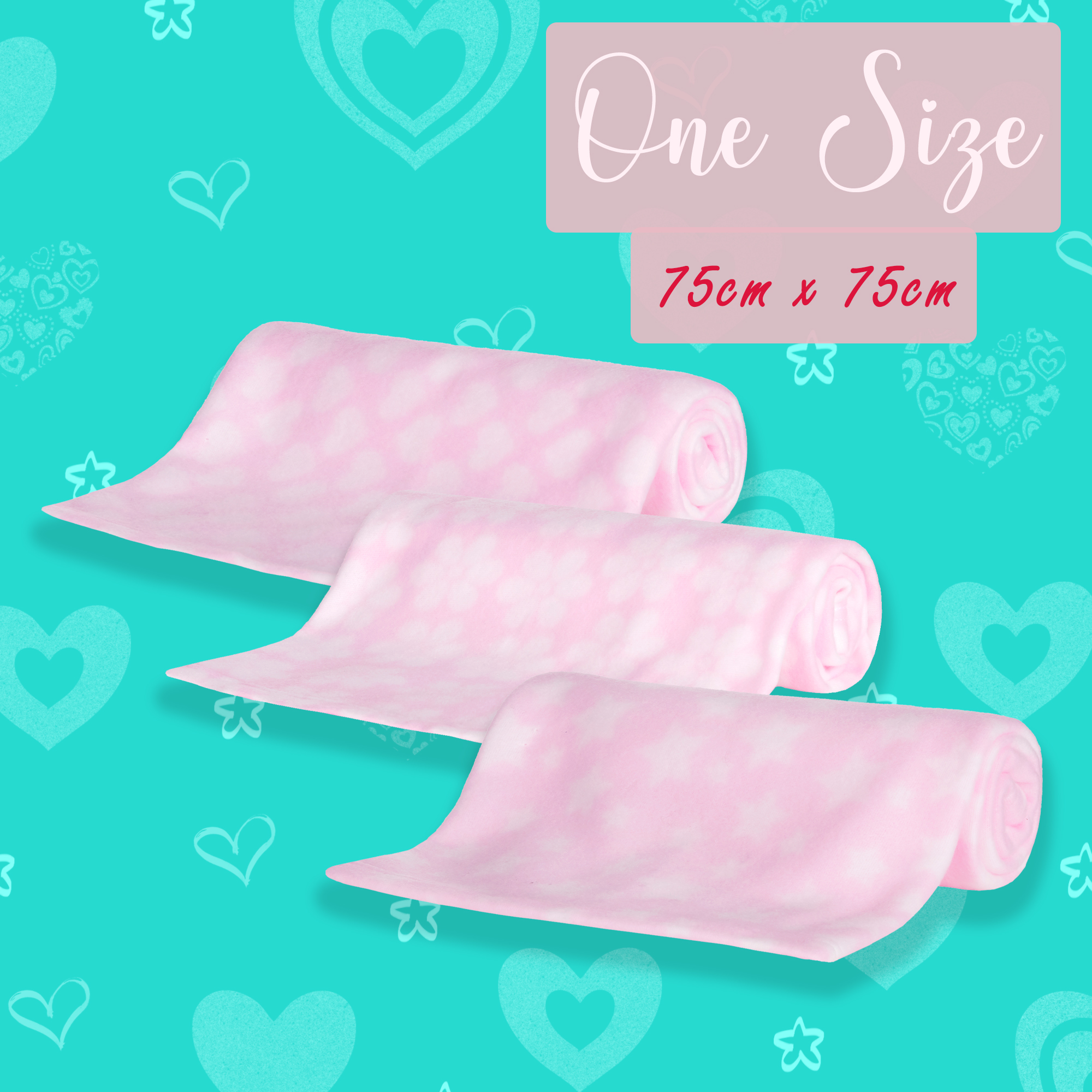 Baby Girls Pink Polar Fleece Stars Hearts Flowers Blankets 3 Pack Size 75x75 cm - Picture 6 of 6