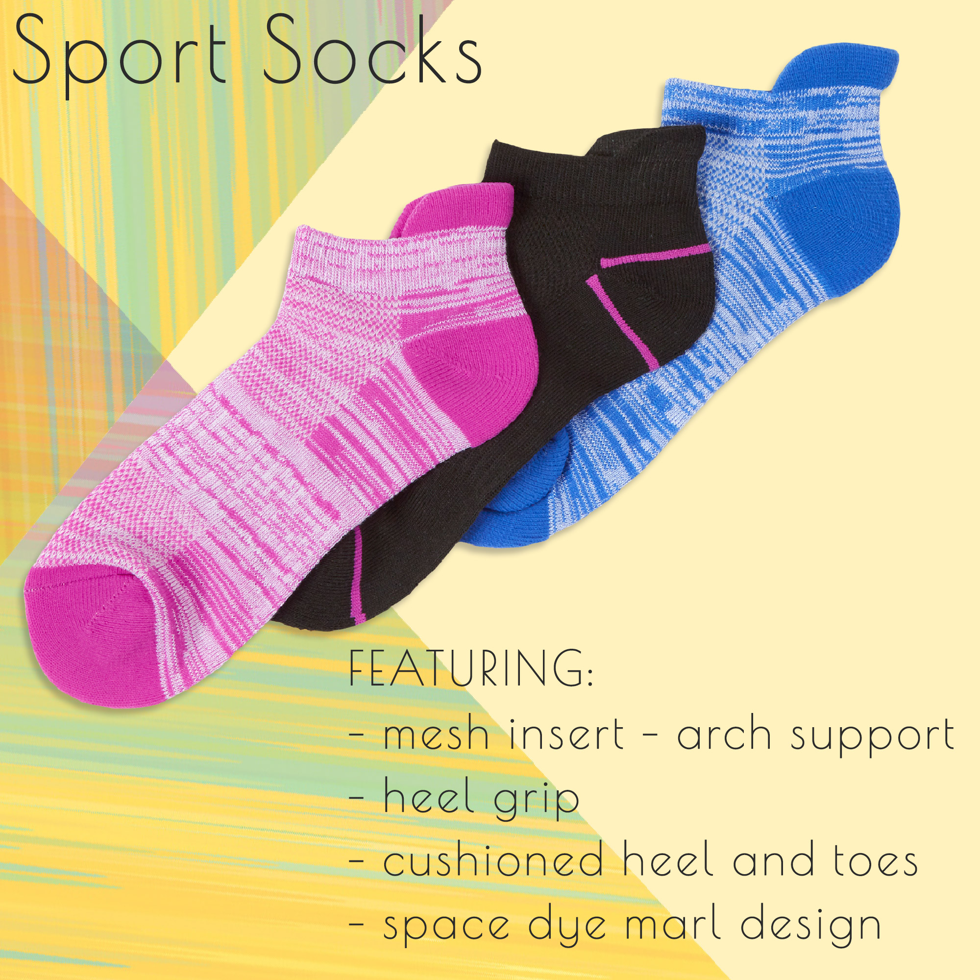 Ladies 3 6 Pairs Sport Activewear Trainer Liner Socks Arch Support Mesh