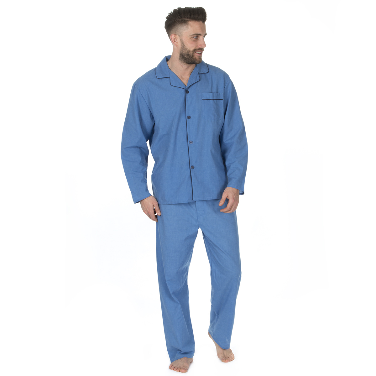 mens pyjamas cuffed bottoms